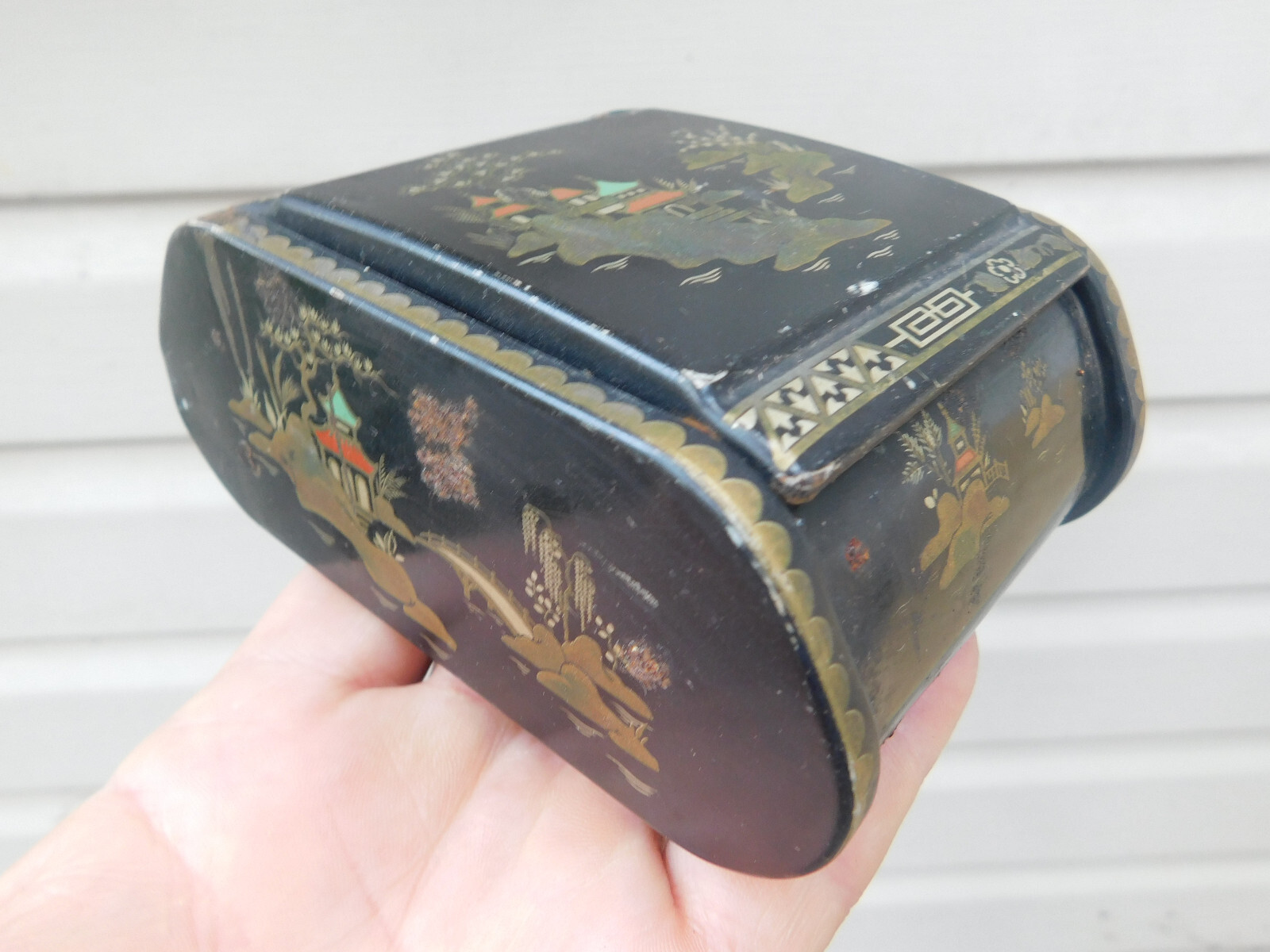 1950s Baret Ware China Gardens Rose Petal Trinket Box Jewelry Box England