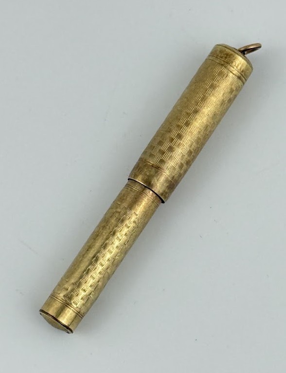 Miniature Antique Gold Filled Lever Filler Fountain Pen with 14Kt Nib