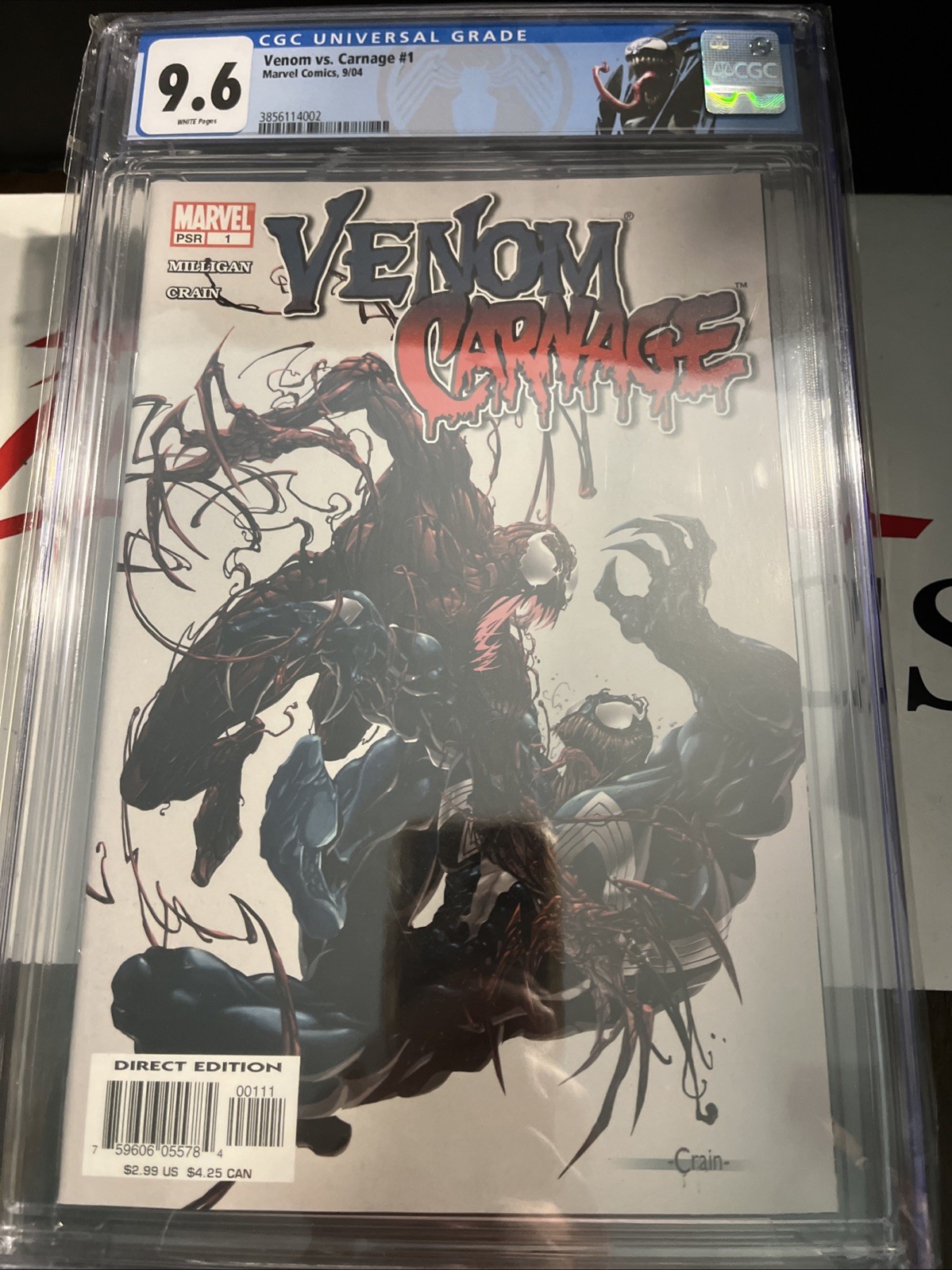 Venom vs Carnage #1 CGC 9.6 Custom Label (2004 Marvel) 1st Toxin Peter Mulligan Venom vs Carnage #1 CGC 9.6 Custom Label (2004 Marvel) 1st Toxin Peter Mulligan