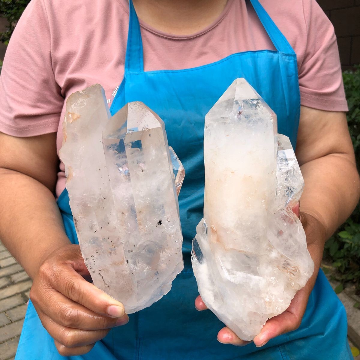 2pcs 4.67LB Natural White Quartz Crystal Cluster Rough Specimen Healing 2pcs 4.67LB Natural White Quartz Crystal Cluster Rough Specimen Healing