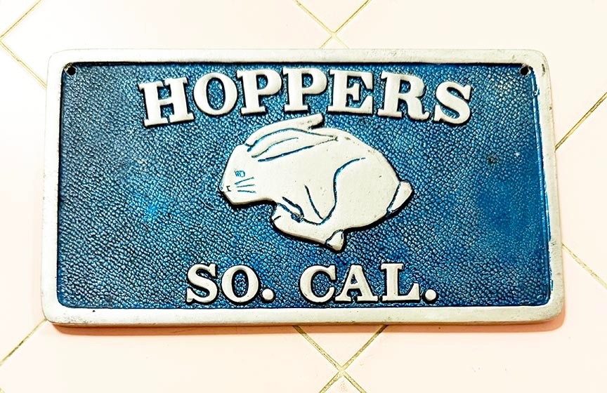 Vintage Car Club Aluminum Plaque Hoppers So. Cal. California Hot Rod Racing
