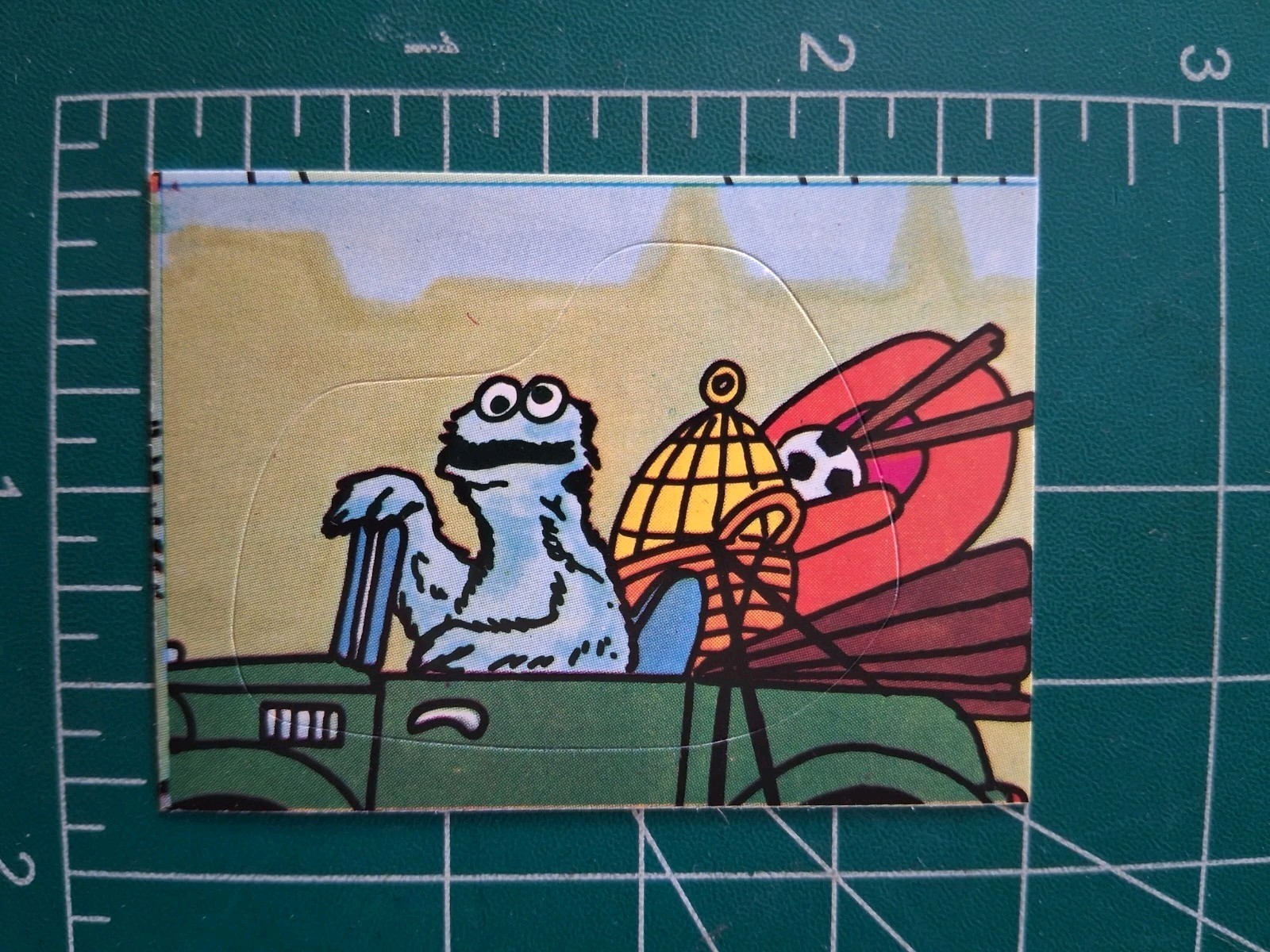 1978 SESAME STREET AMERICANA STICKER CARD COOKIE MONSTER Henson #268