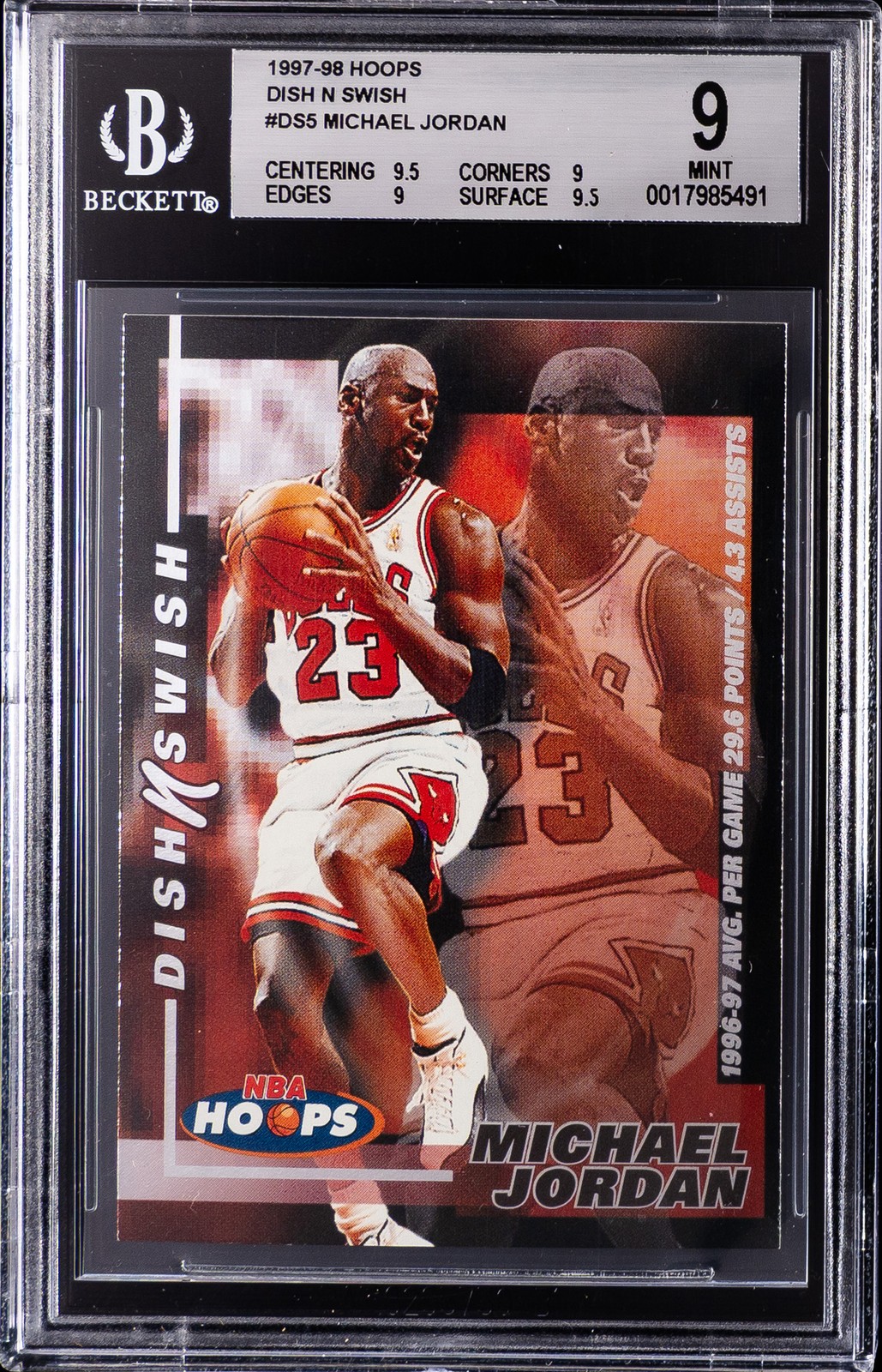 1997-98 HOOPS DISH N SWISH #DS5 MICHAEL JORDAN BGS 9