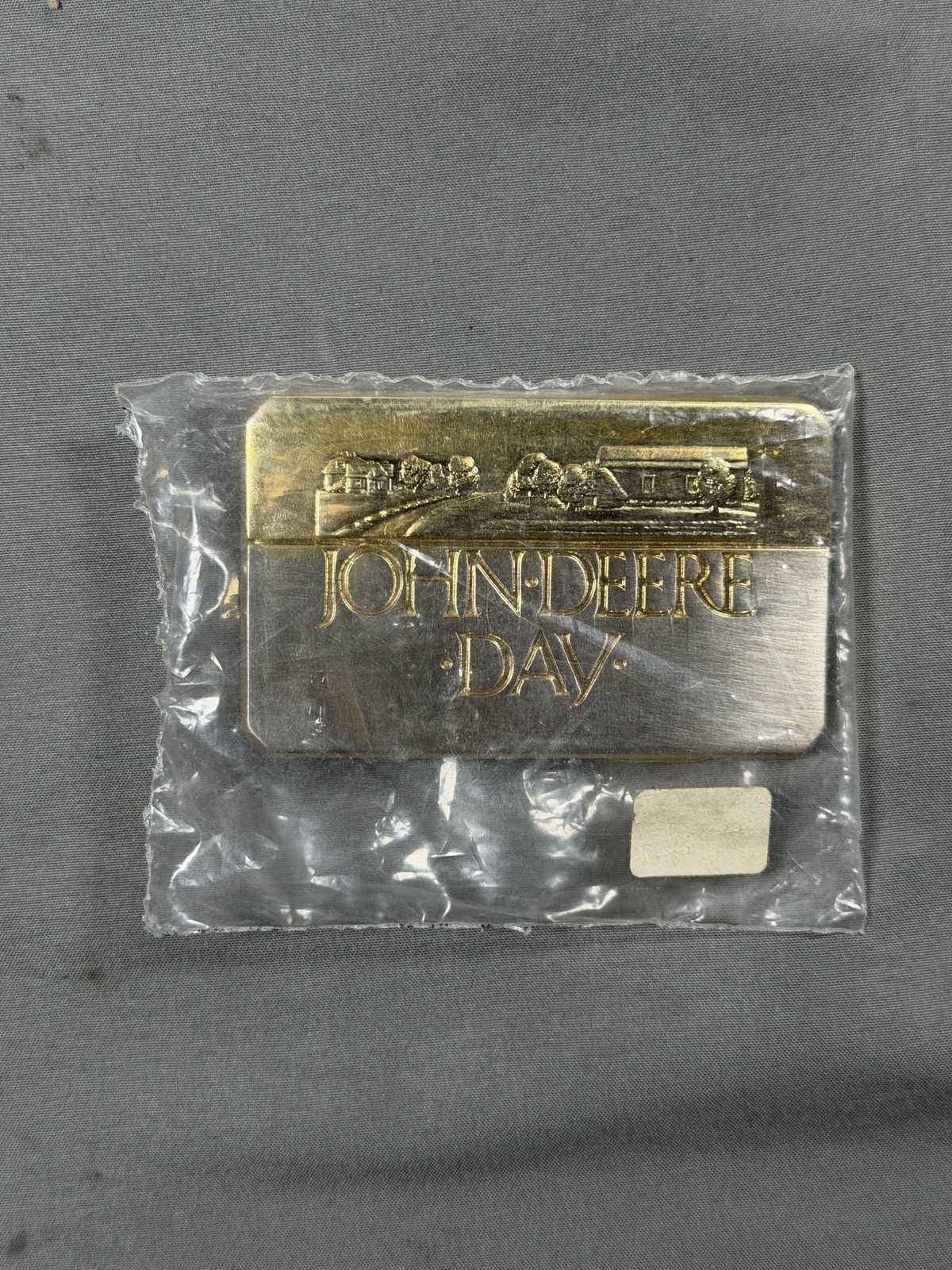 Vintage John Deere Day Belt Buckle 1988 Brass Gold Tone Moline Illinois USA