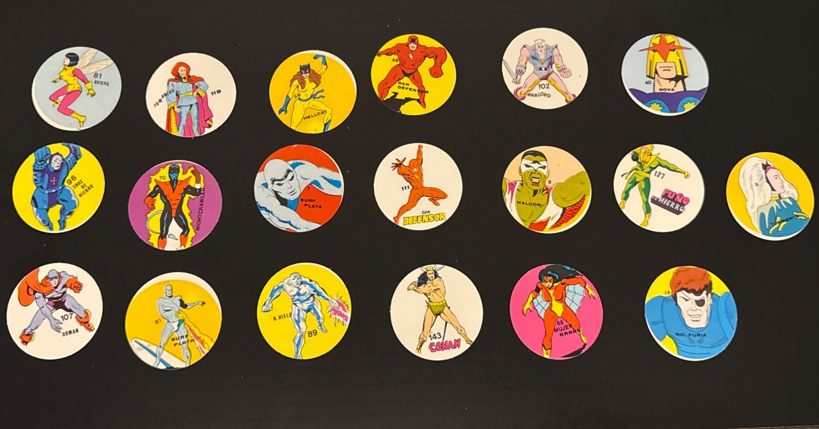 VINTAGE 1983 MARVEL SUPER-HEROES REYAUCA DISC CARD VENEZUELA RARE LOT OF 19