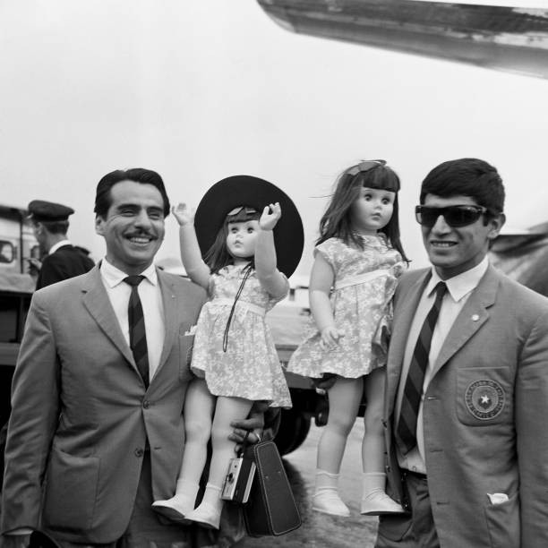 Chile\'s Pedro Araya Juan Olivares arrive England carrying two - 1966 Old Photo