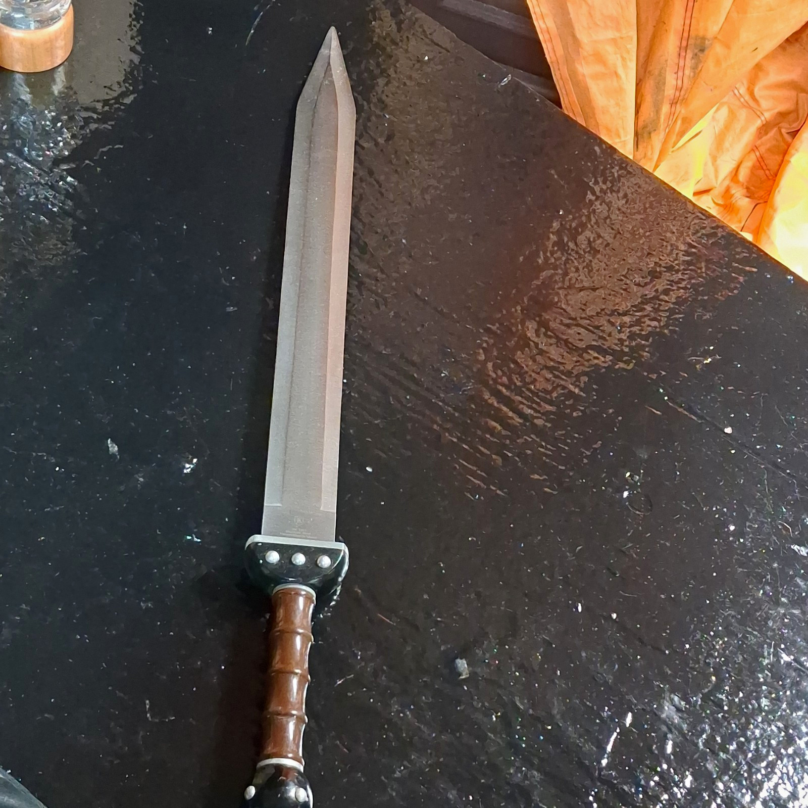 BK 1927 Stainless Steel Double Edge Dagger, Full Tang Wood Handle