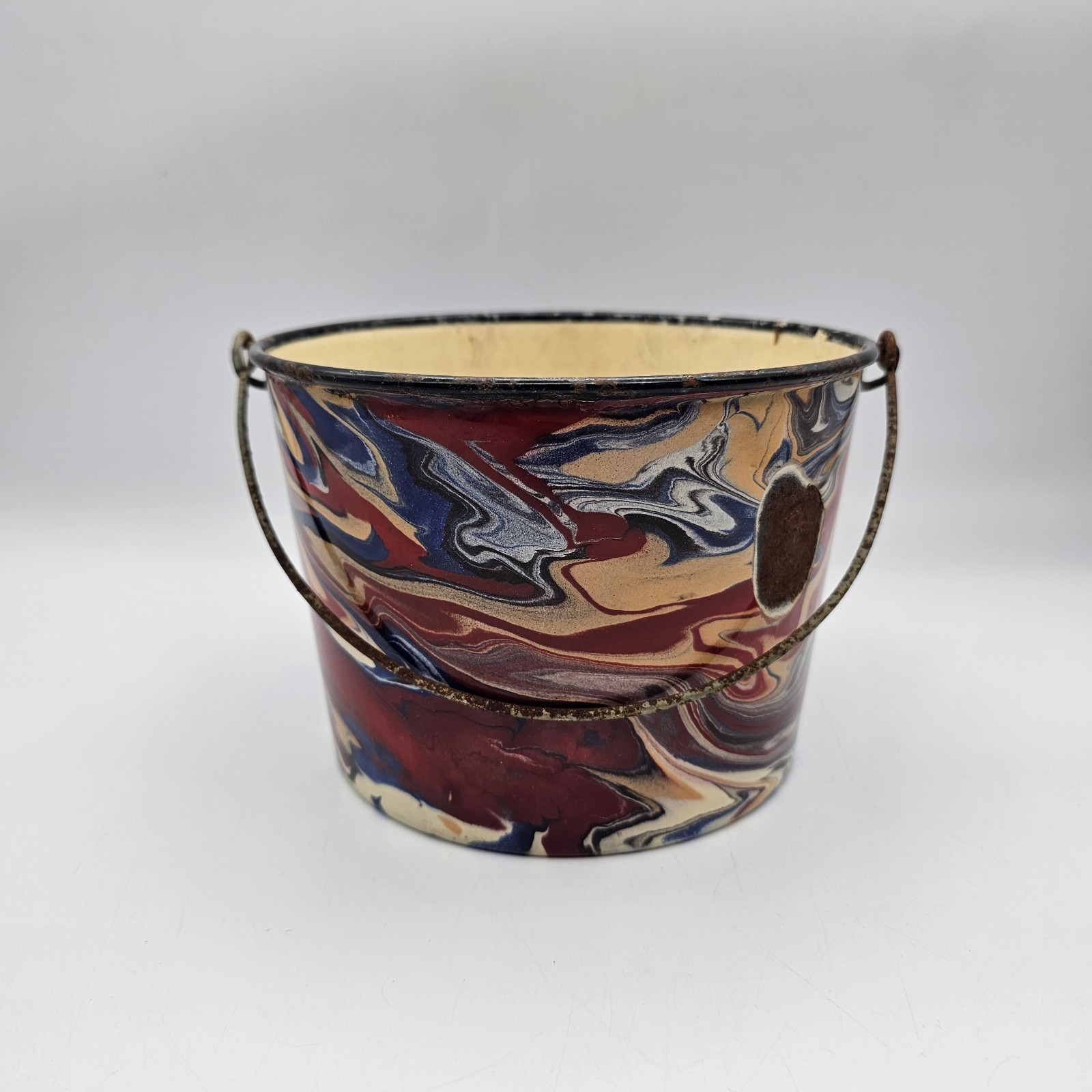 Vintage End Of Day Swirl Enamelware Bucket Vintage End Of Day Swirl Enamelware Bucket