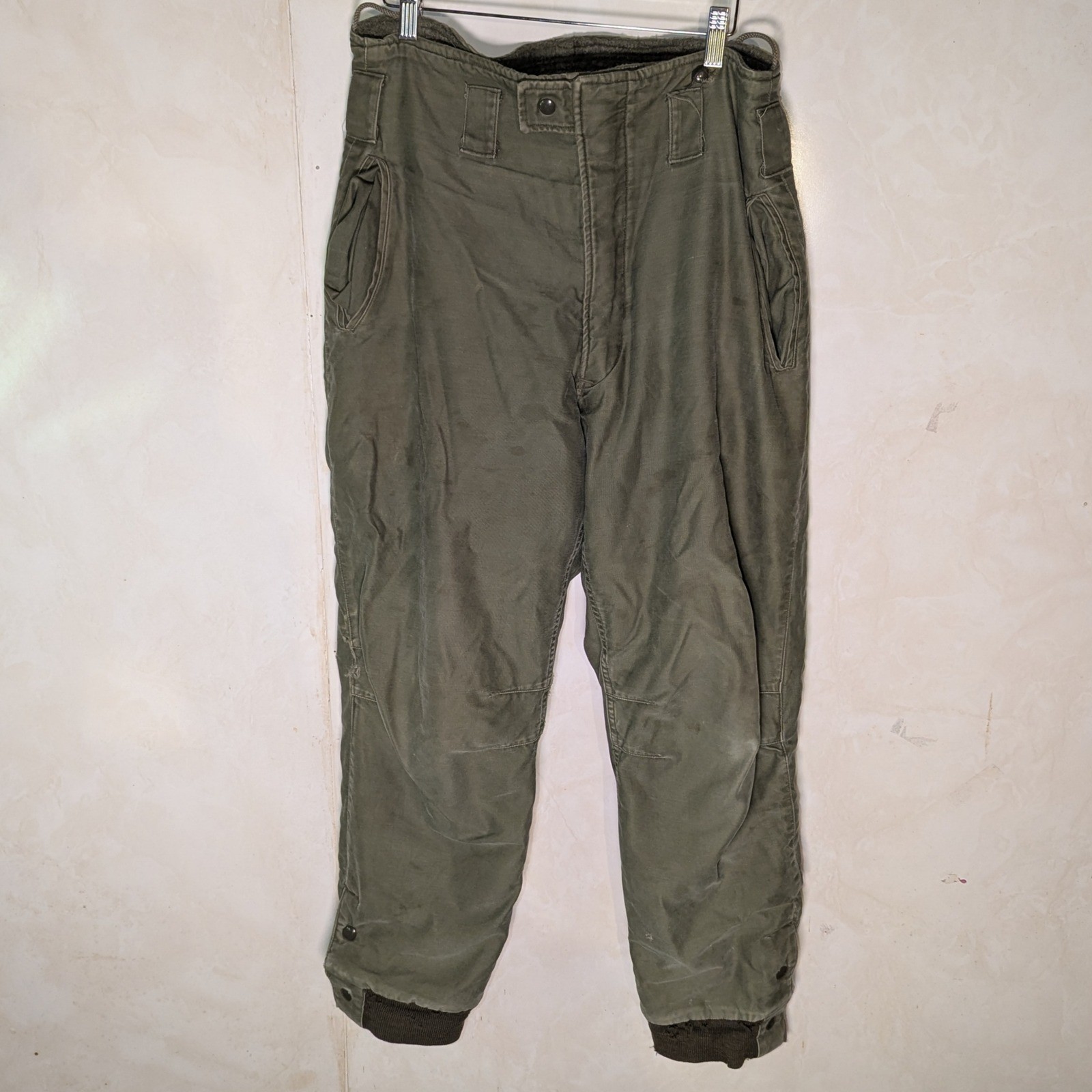 vtg 1961 U.S. Navy Green Cold Weather Fleece Pants DA 36 243 C-61 medium 34x30