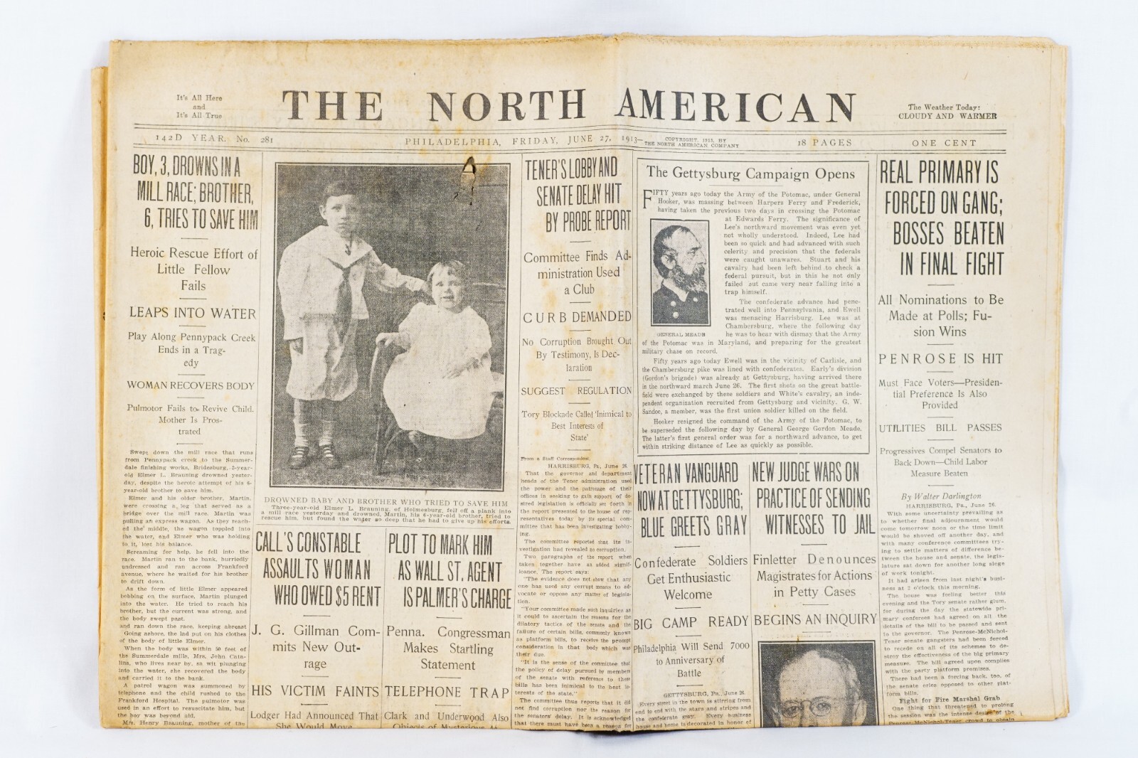 1913 The North American Gettysburg Campaign Opens Civil War 50th Reunion