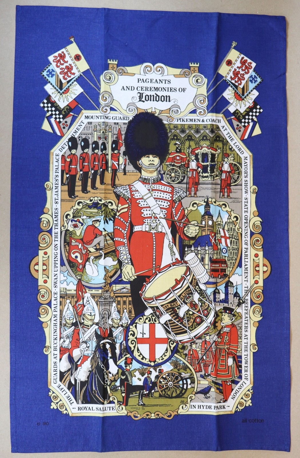Pageants & Ceremonies of London Blue Tea Towel 29