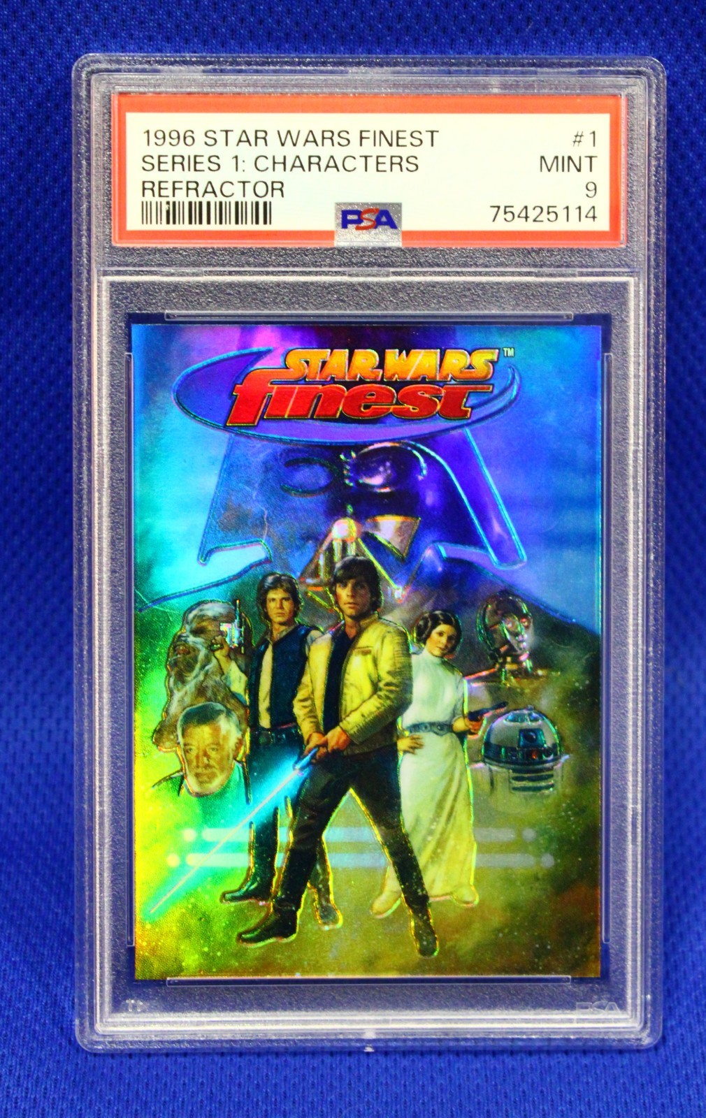 1996 Topps Star Wars Finest (Refractor) #1 OT Characters (PSA 9) ONLY 3 HIGHER