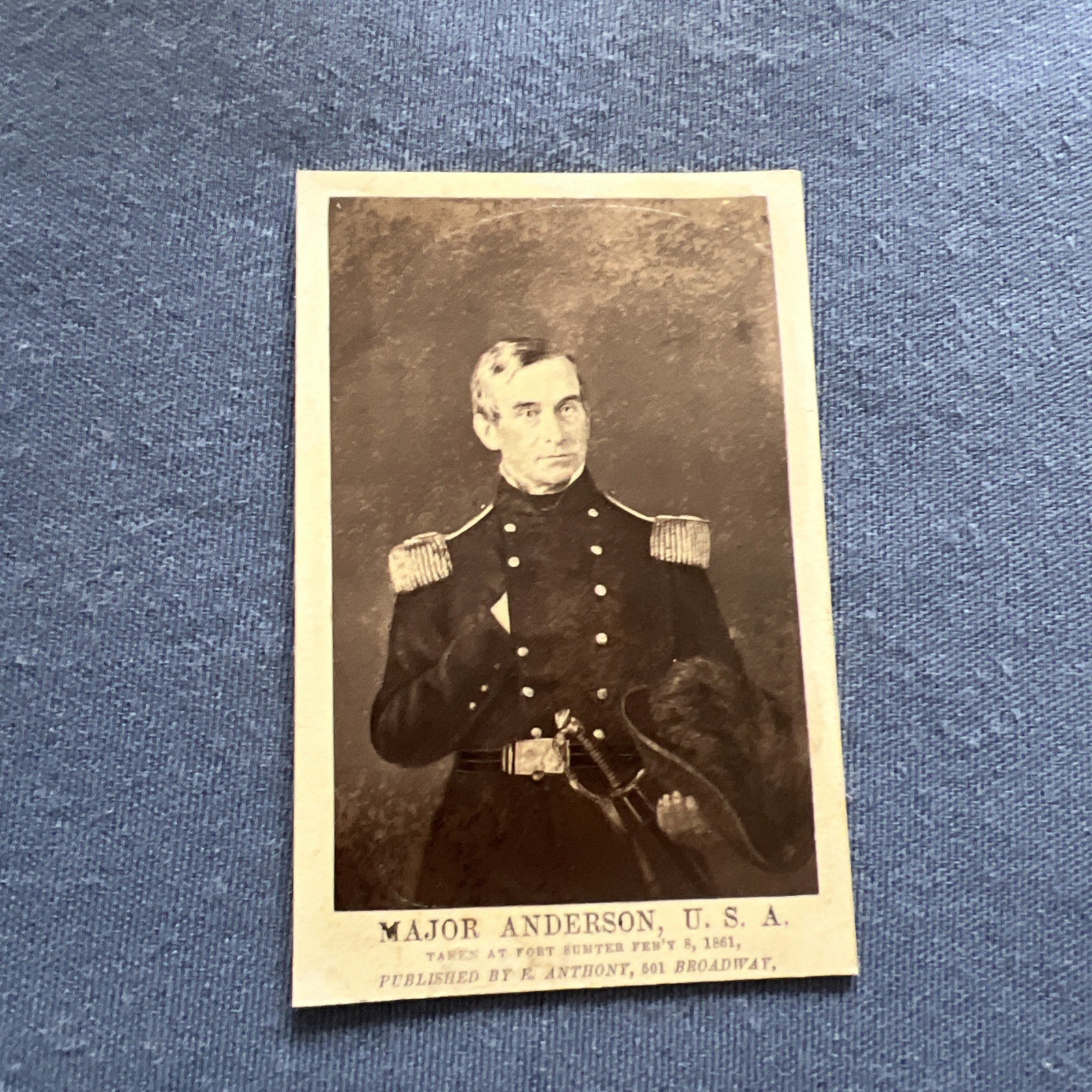 ANTIQUE CIVIL WAR CDV PHOTOGRAPH UNION MAJOR ROBERT ANDERSON FORT SUMTER ANTHONY ANTIQUE CIVIL WAR CDV PHOTOGRAPH UNION MAJOR ROBERT ANDERSON FORT SUMTER ANTHONY