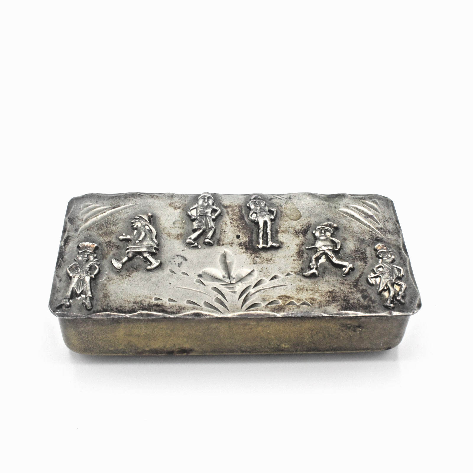 Snuff Box Trinket Box Vanity Stamp Box Antique Palmer Cox Brownie Victorian ~2X3