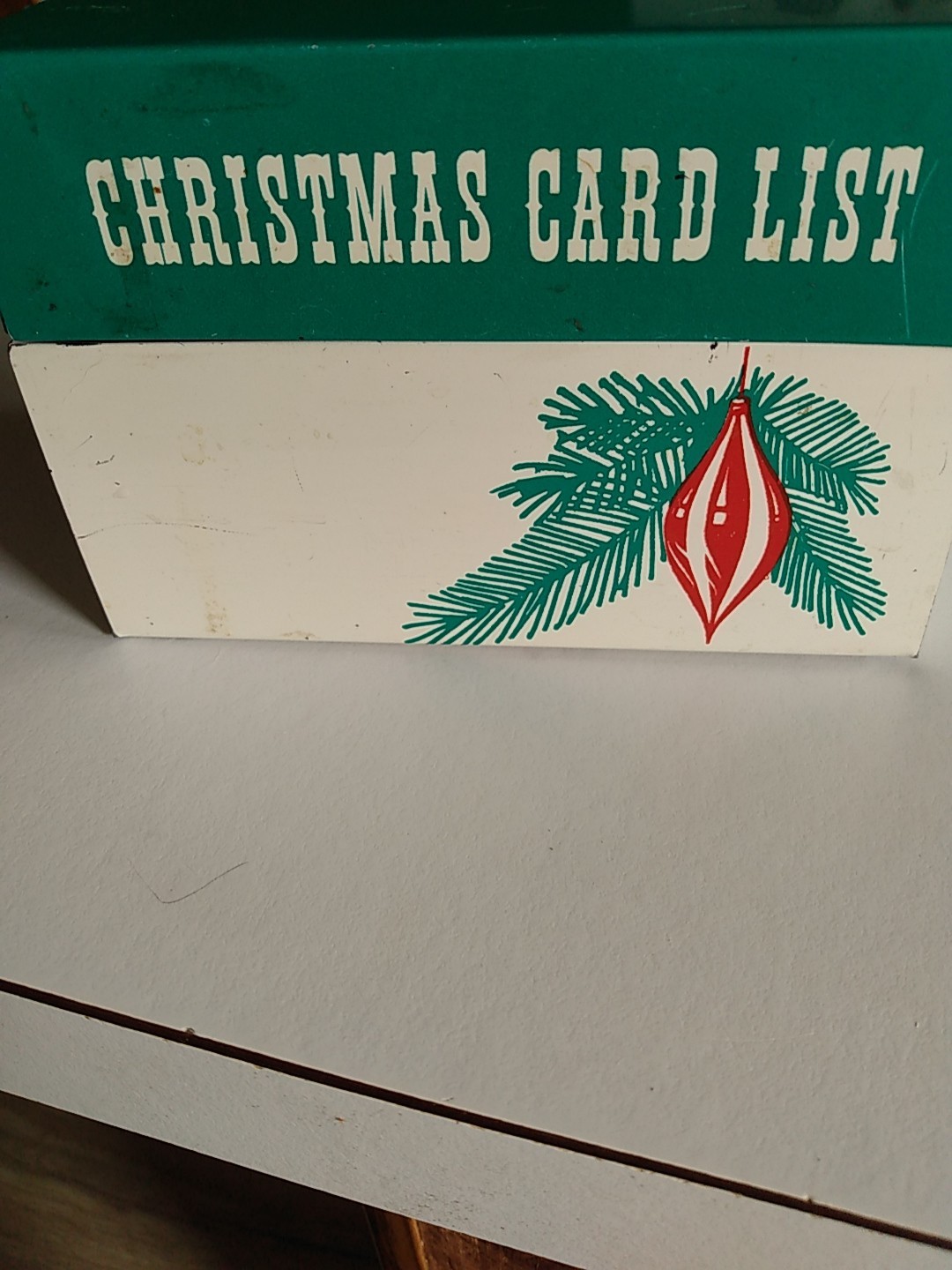 Vintage Bolind Inc Christmas Card List Metal Box. Mid-century Holiday Storage 