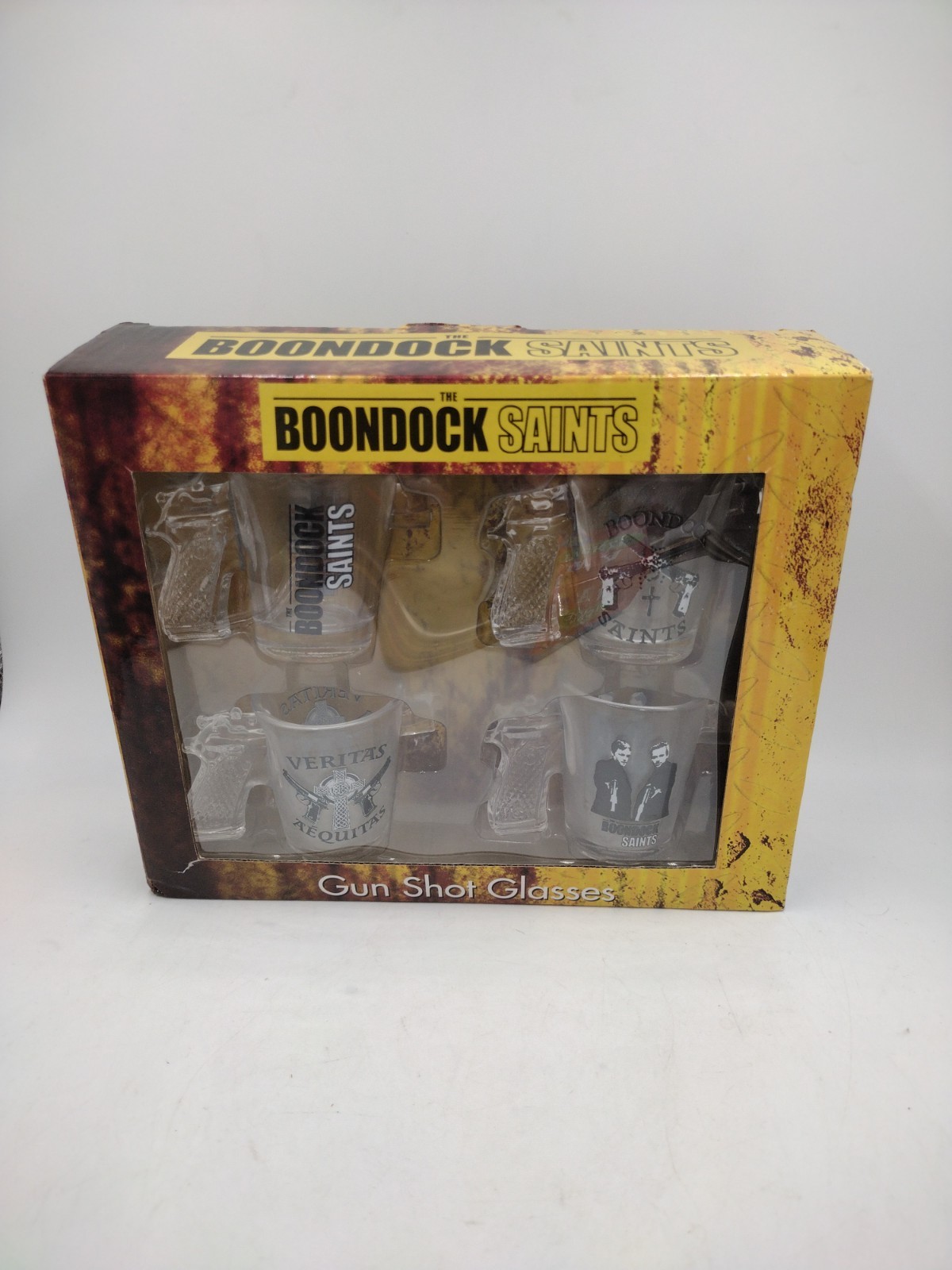 Vintage The Boondock Saints Shot Glass Set Of 4 Gun Shot Glasses RARE