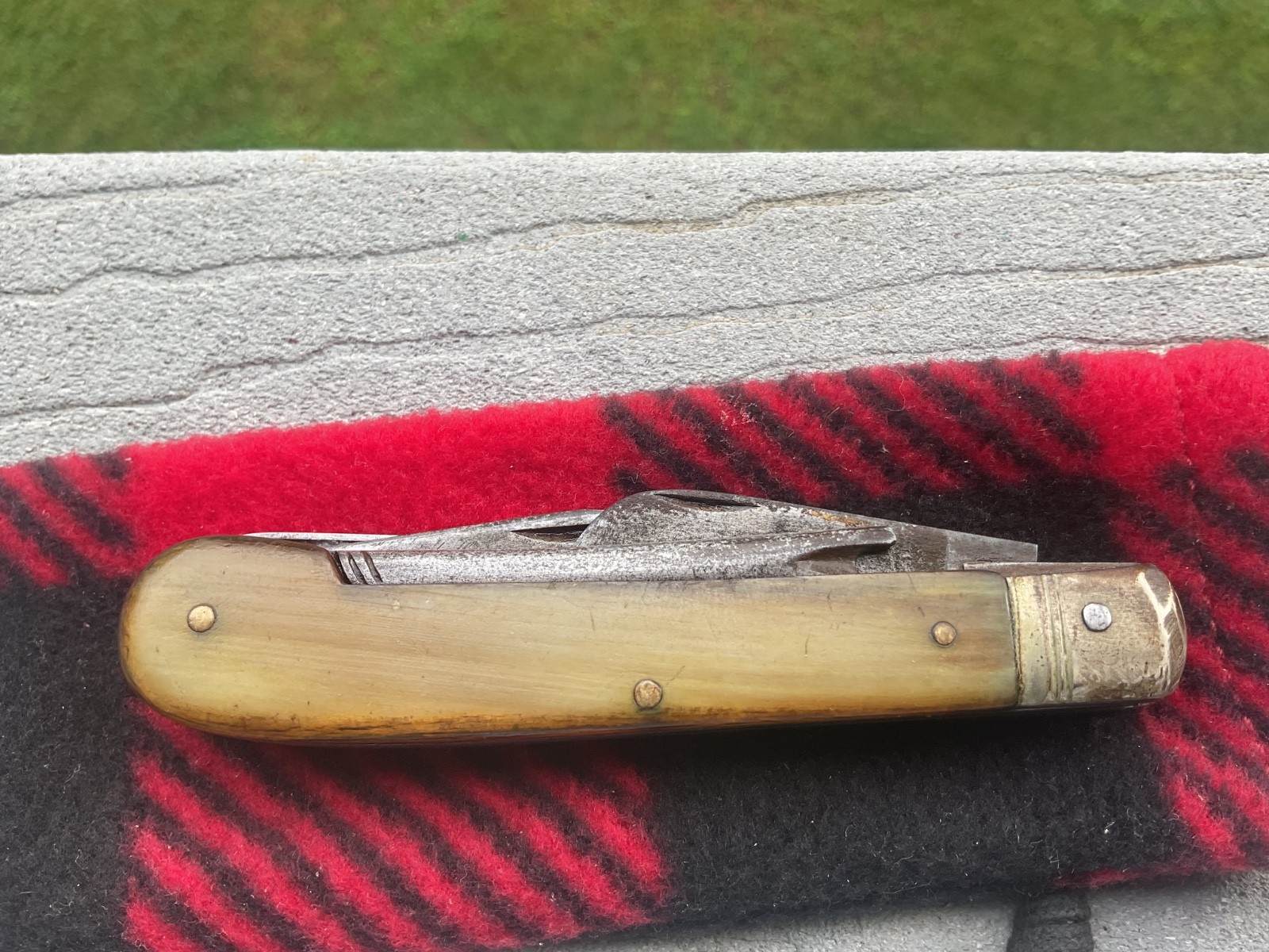 antique victoria switzerland pocket knife 4 tool bone Victorinox  Swiss army