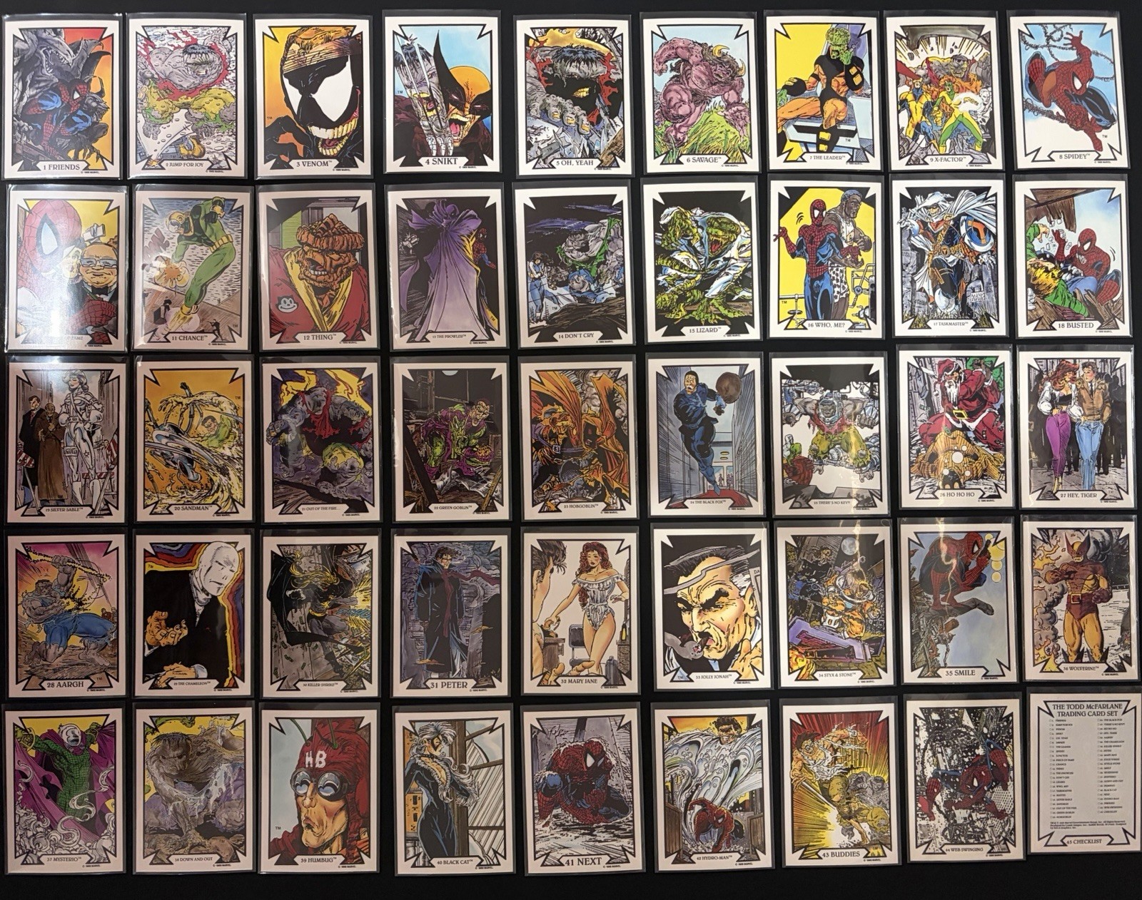 1989 Marvel Todd McFarlane Collection Complete Set Venom Rookie Card - Mint Set
