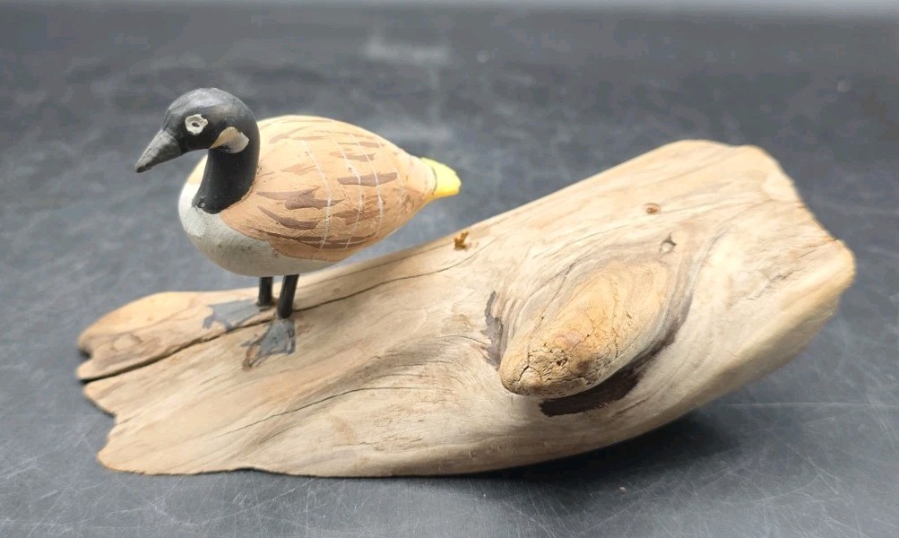Vintage wooden Canada goose hand-carved 