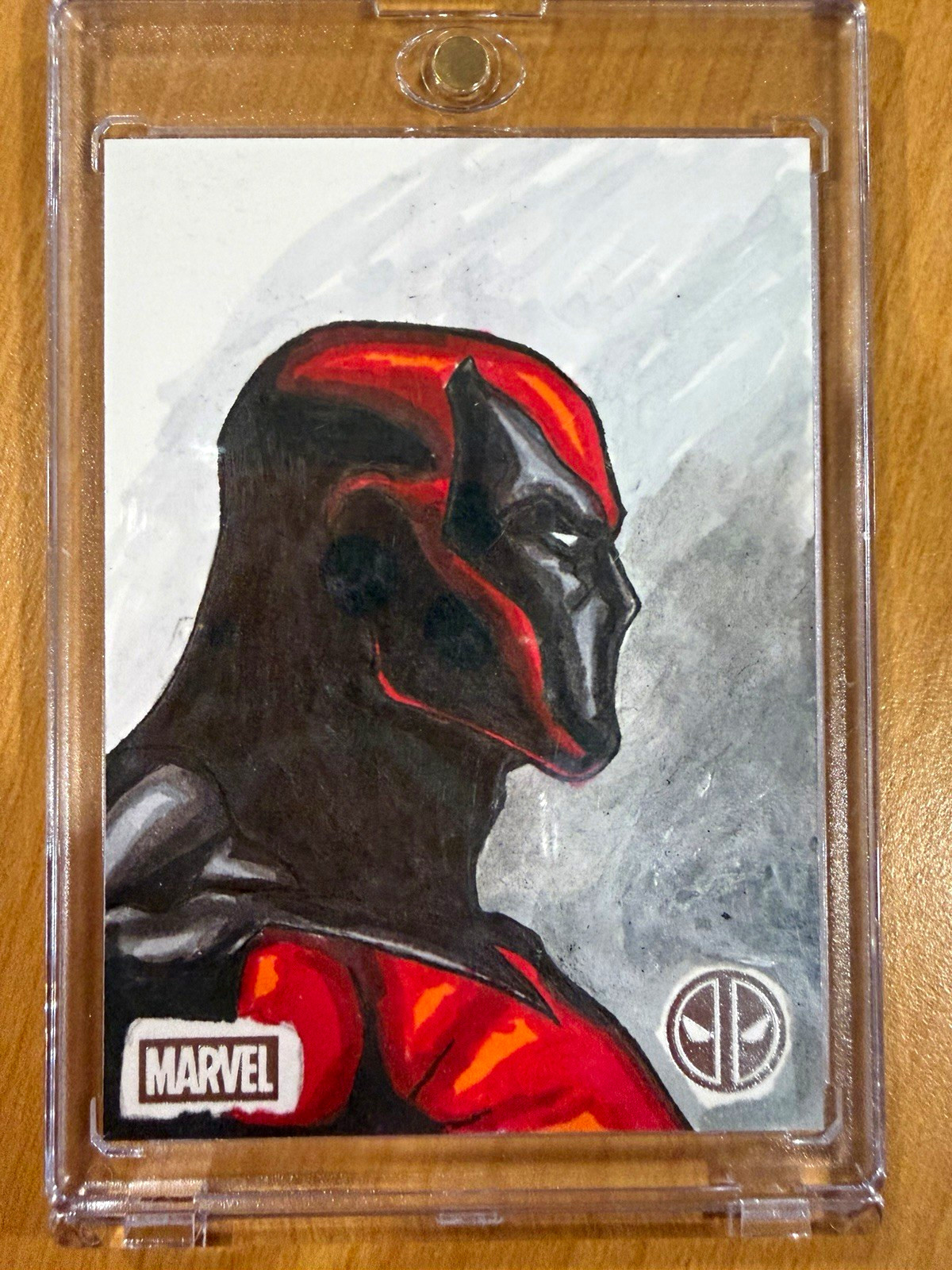 Topps 2025 Deadpool Chrome Original Sketch Deadpool Hard Signed A. De Capua