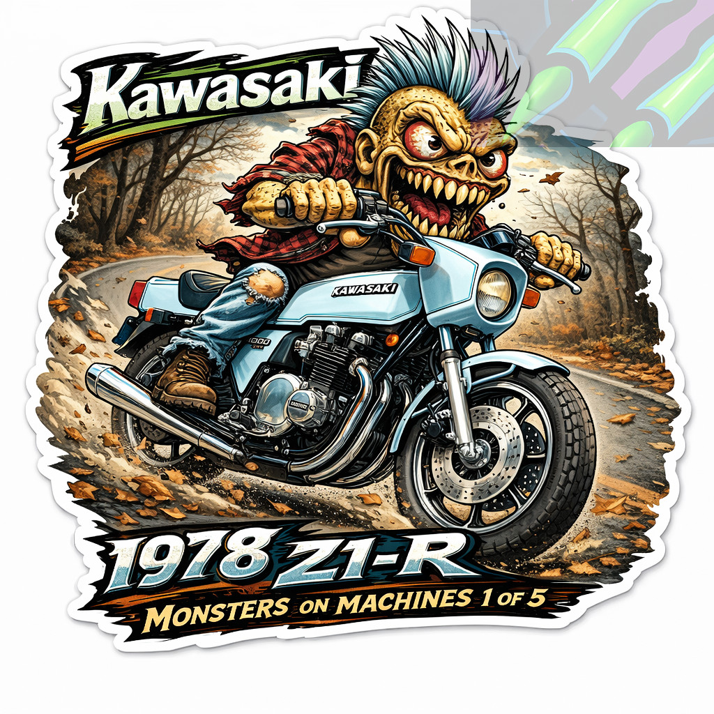 1978 Kawasaki Z1-R 9x9cm Durable Die-Cut Vinyl Sticker 1 of 5