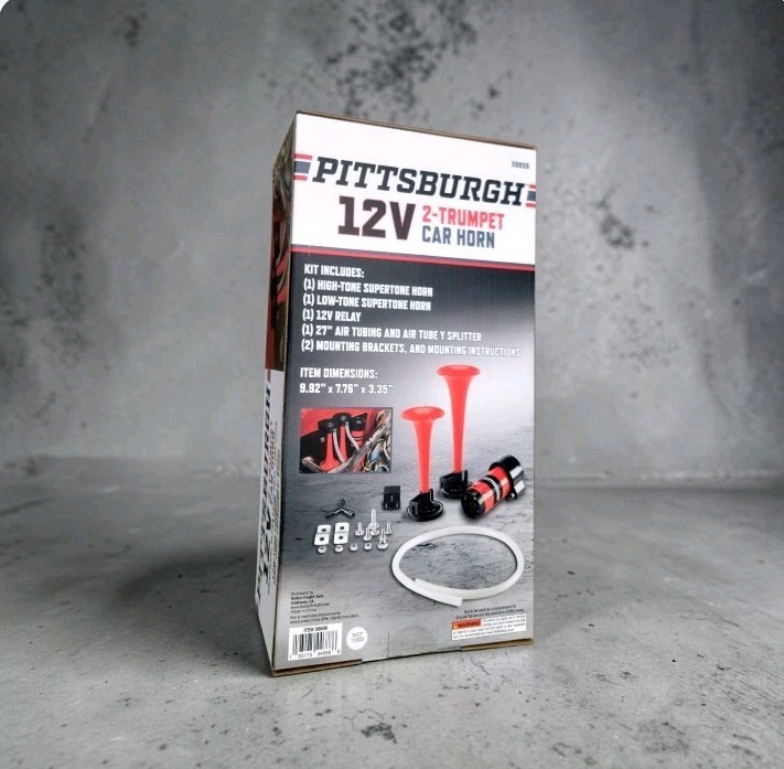 PITTSBURGH 12V, 2-Trumpet Car Horn