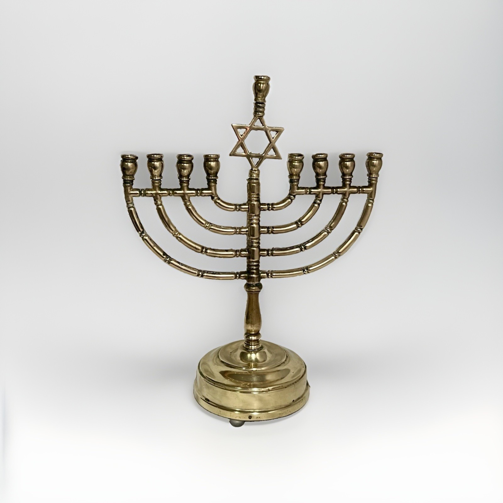 Vintage Jewish Star Of David Brass Wind-Up Mechanical Musical Hanukkah Menorah Vintage Jewish Star Of David Brass Wind-Up Mechanical Musical Hanukkah Menorah