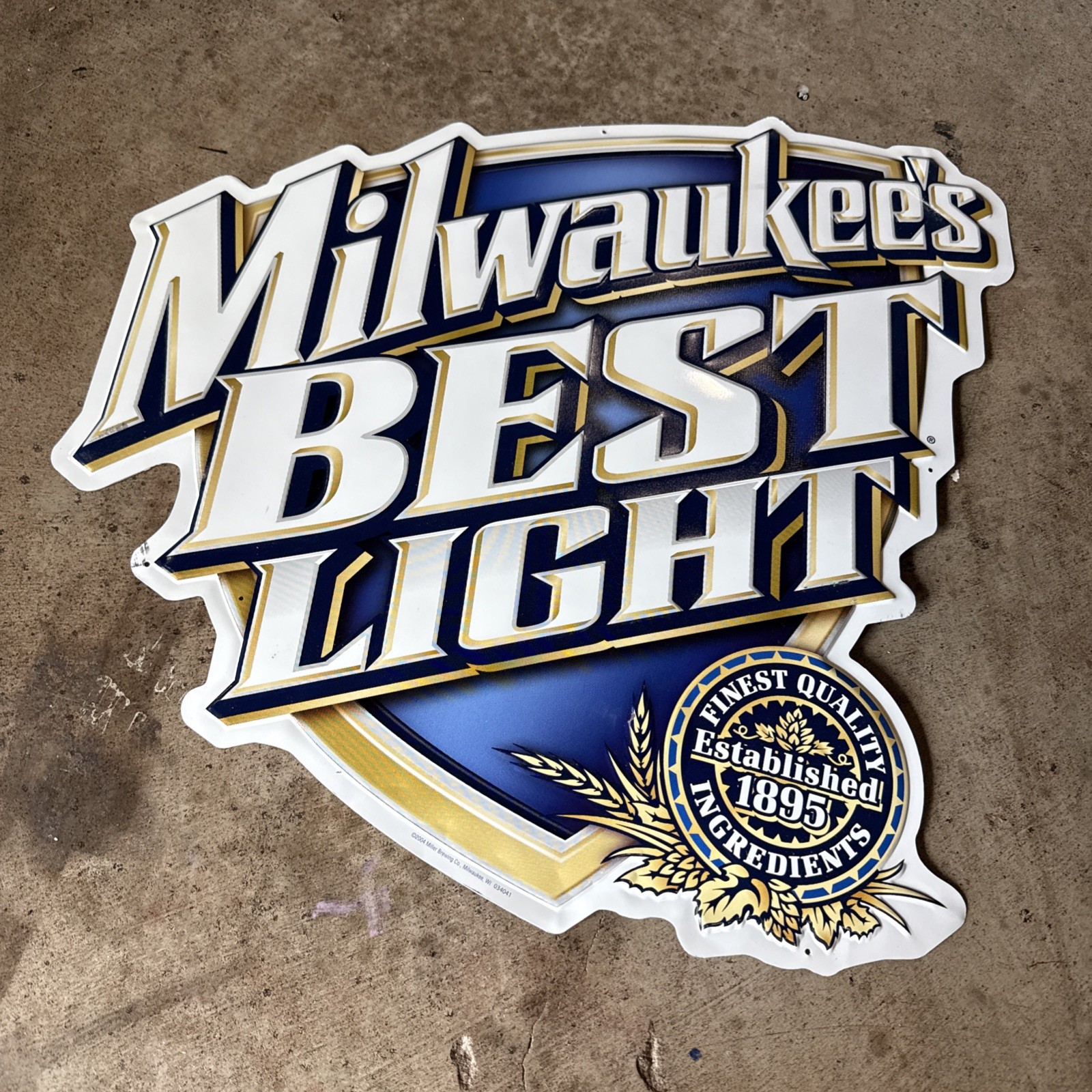 Vintage Milwaukee Best Miller Beer Embossed Metal Sign 2004
