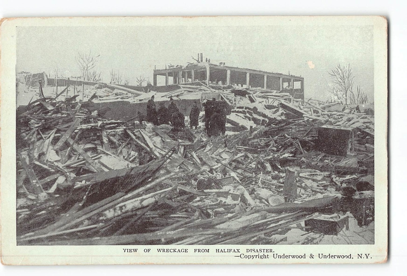Halifax Harbour NS Canada Postcard 1917 Halifax Explosion View of Wreckage