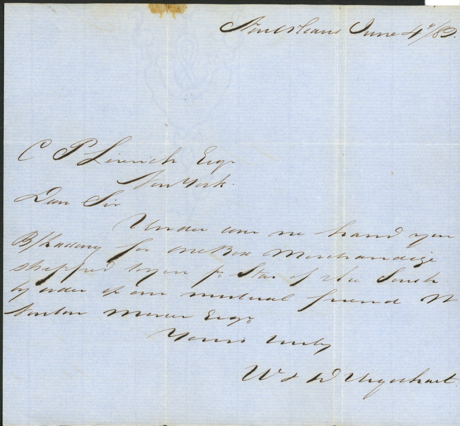 1853 Autograph Document Signed - New Orleans
