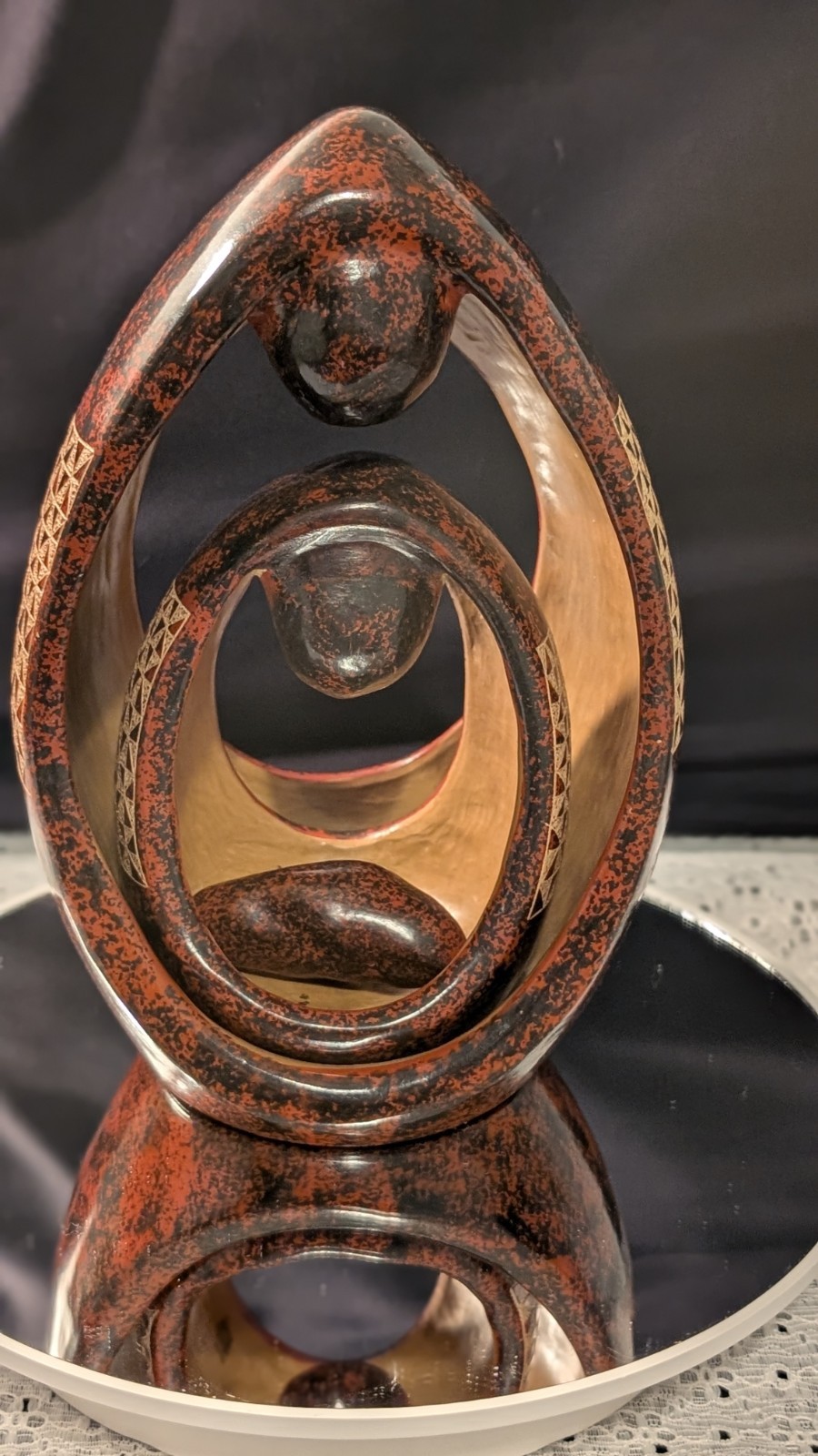 Jacobo Potosme Signed Nicaraguan Pottery Sculpture Abstract Family San Juan Orie