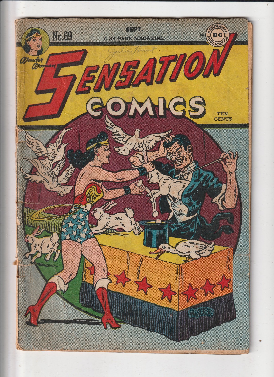 SENSATION COMICS #69 (DC Comics, 1947) VG+ ~ Wonder Woman SENSATION COMICS #69 (DC Comics, 1947) VG+ ~ Wonder Woman