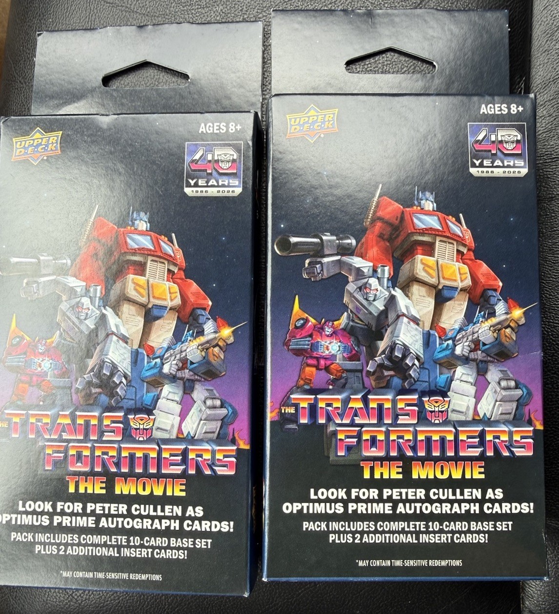 2026 Upper Deck Transformers Movie 40th Anniversary Hanger Box Lot of 2 Sealed