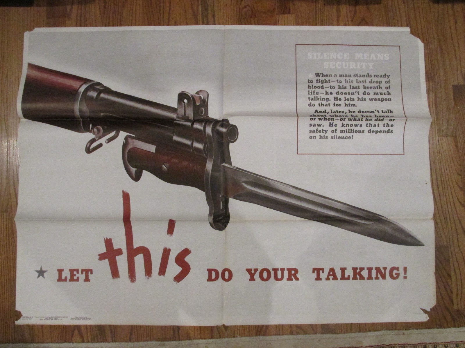 Newsmap propaganda poster 14 August 1944 Let the Bayonet do the Talking poster Newsmap propaganda poster 14 August 1944 Let the Bayonet do the Talking poster