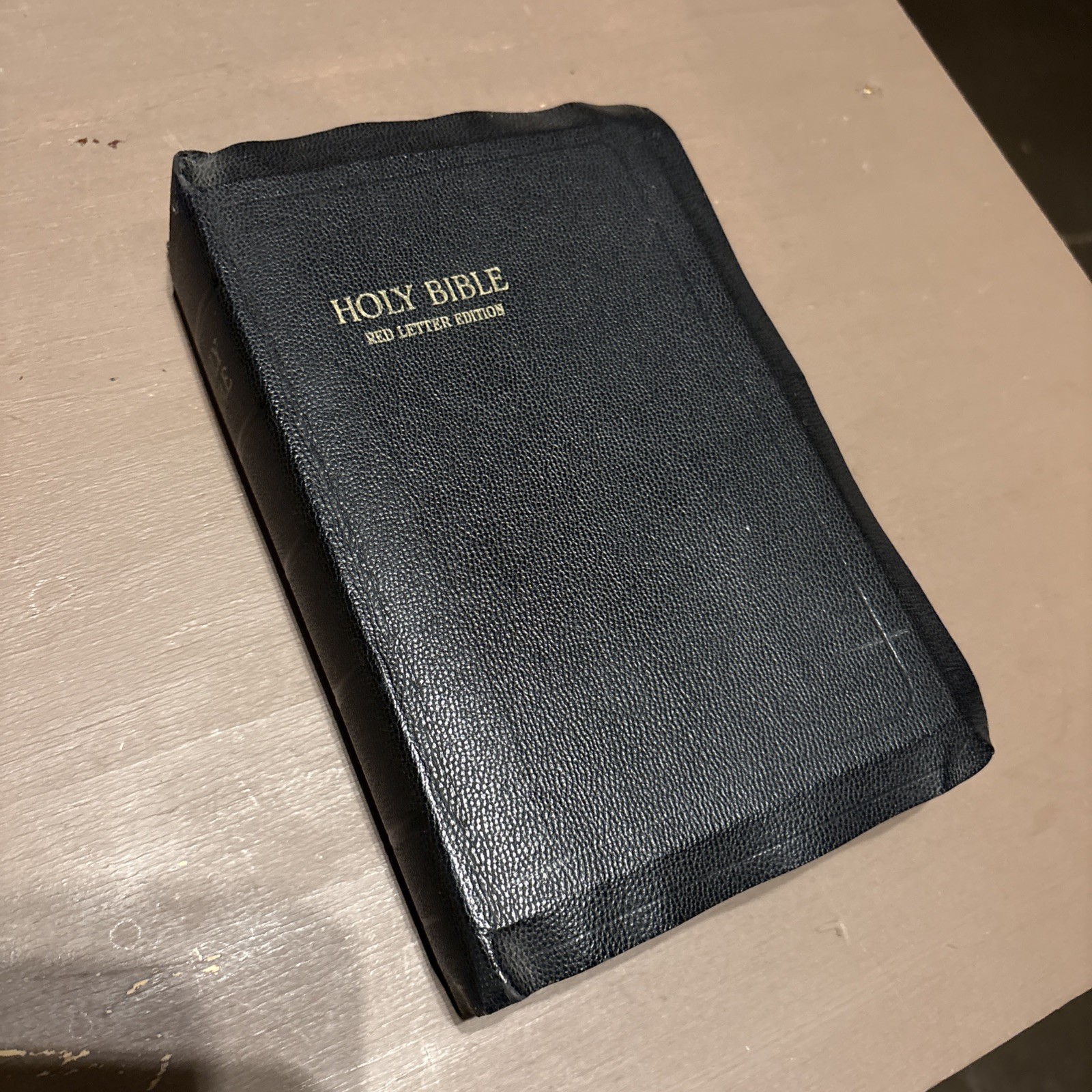 Black Vintage Holy Bible KJV Red Letter Edition Books Inc Pub (1940s-1950s) VTG
