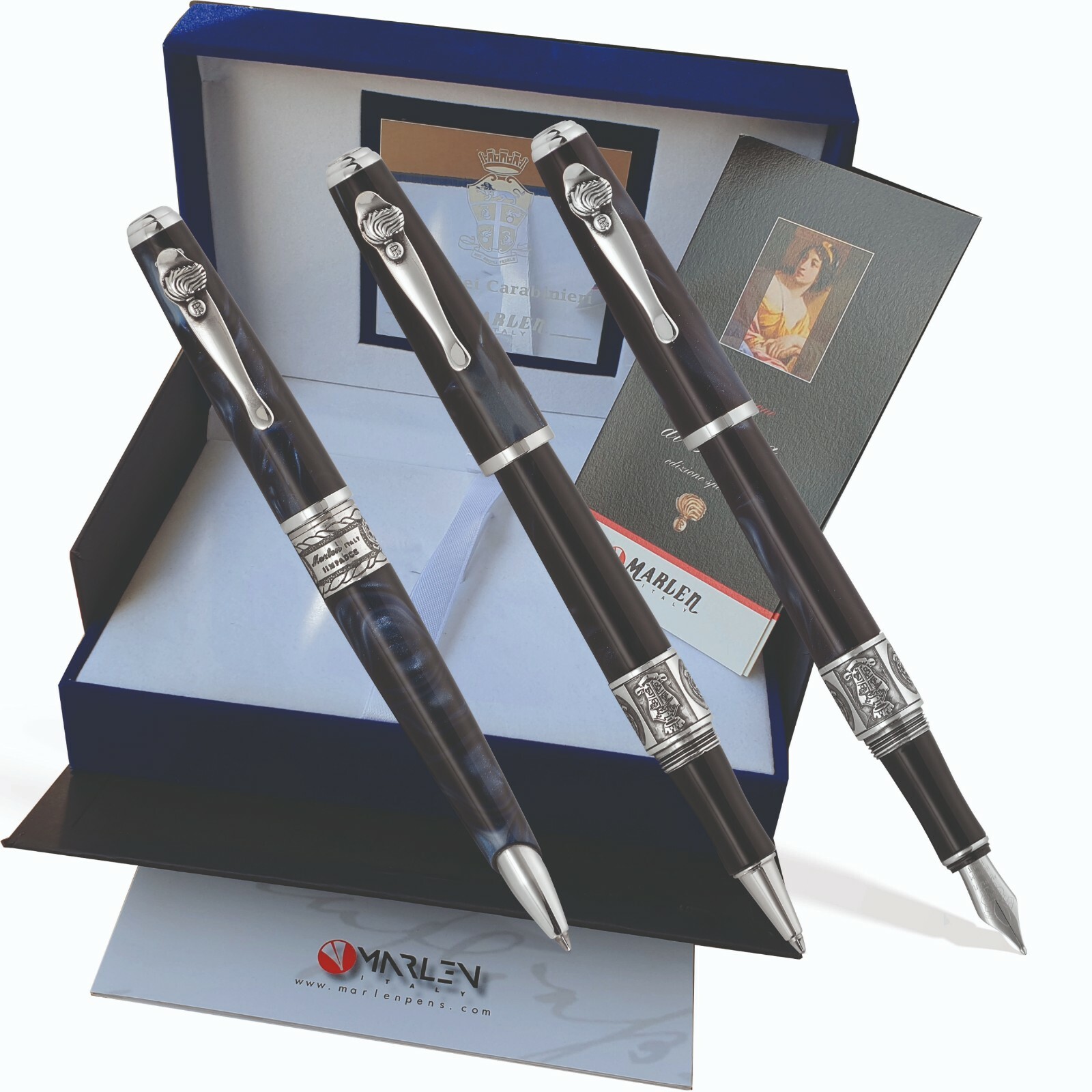Marlen Set L\'Weapon di Calliope Slim Carabinieri Fountain Pen + Scooter + Ball