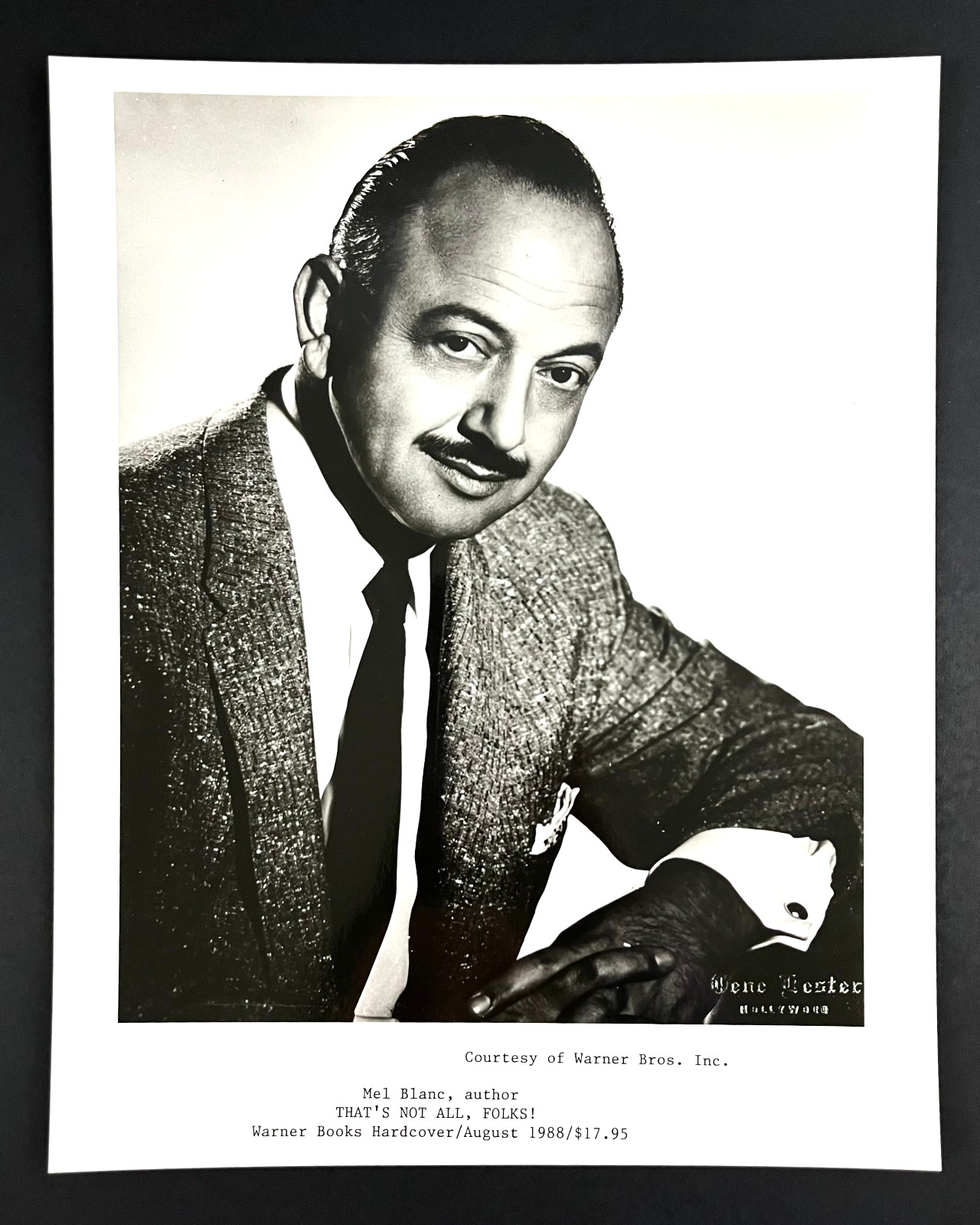 1988 Mel Blanc Warner Brothers Author That\'s Not All Folks Book VTG Press Photo