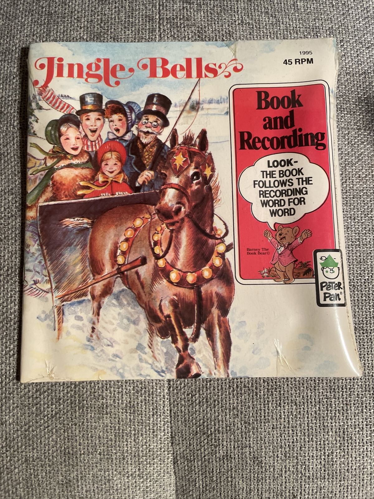 Vintage 1970s Peter Pan Jingle Bells Christmas Book and Record Set 45 RPM-SEALED