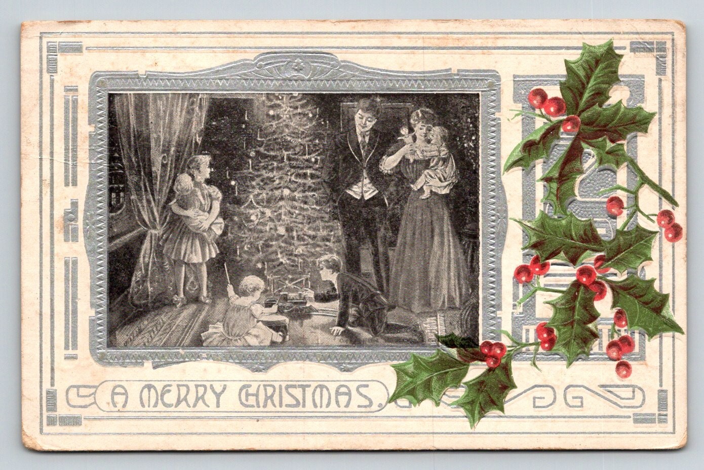 1907  Christmas  Xmas Greetings   Postcard