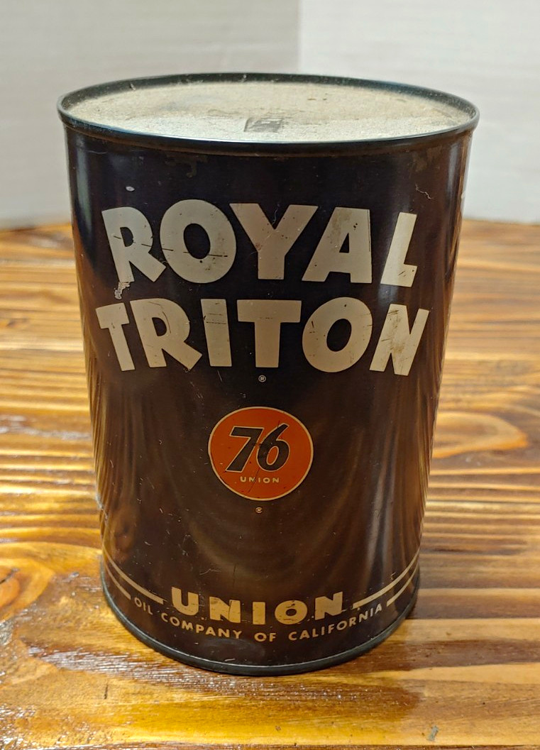Union 76 Vintage Royal Triton Motor Oil Advertising Can - Gas & Oil Theme