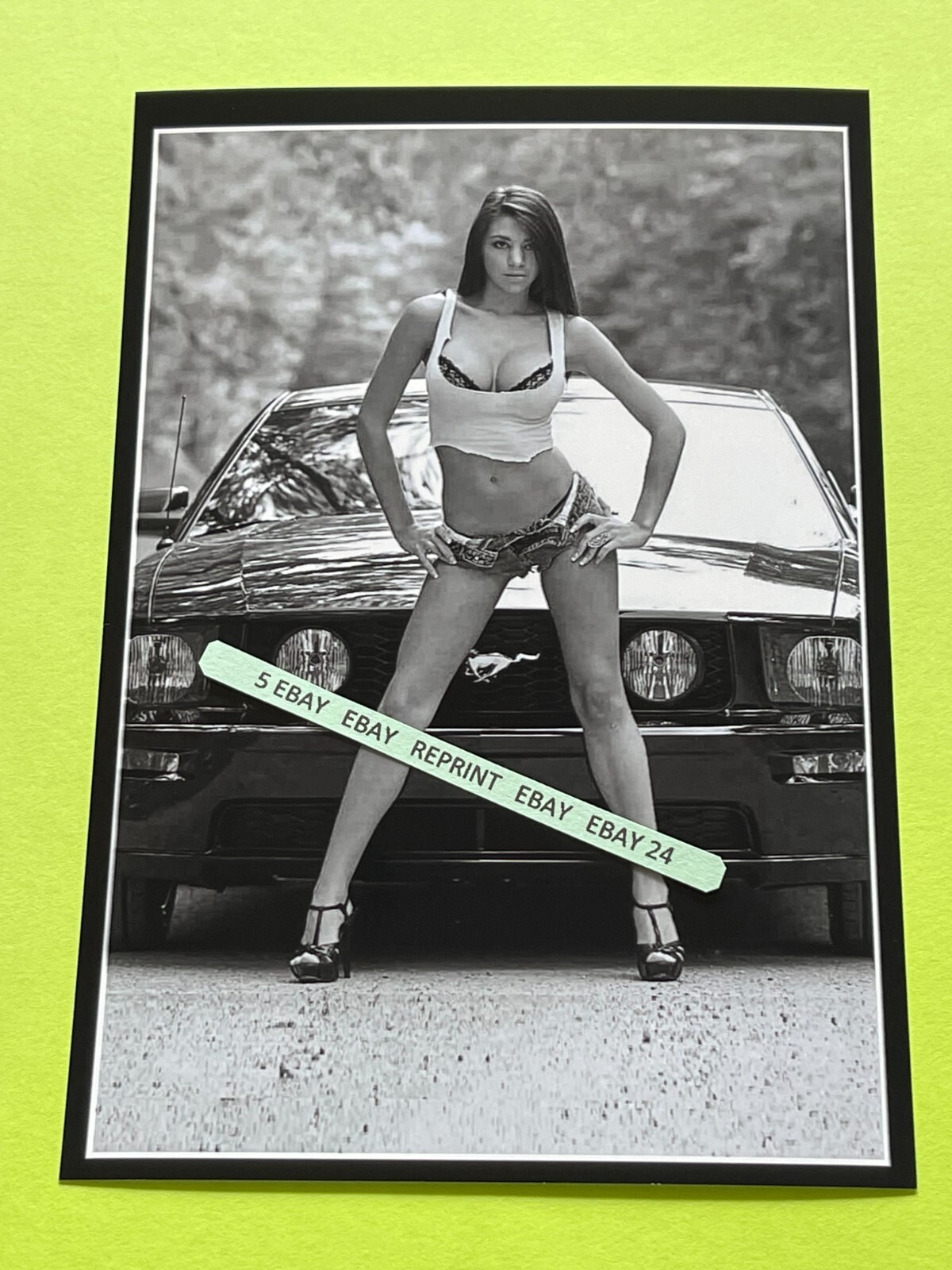 Found PHOTO of an Old FORD MUSTANG & Pretty Girl