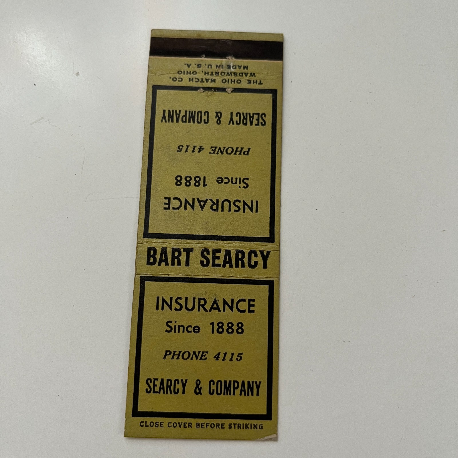 Searcy & Company Bart Searcy Vintage Matchbook Cover TMB43-4