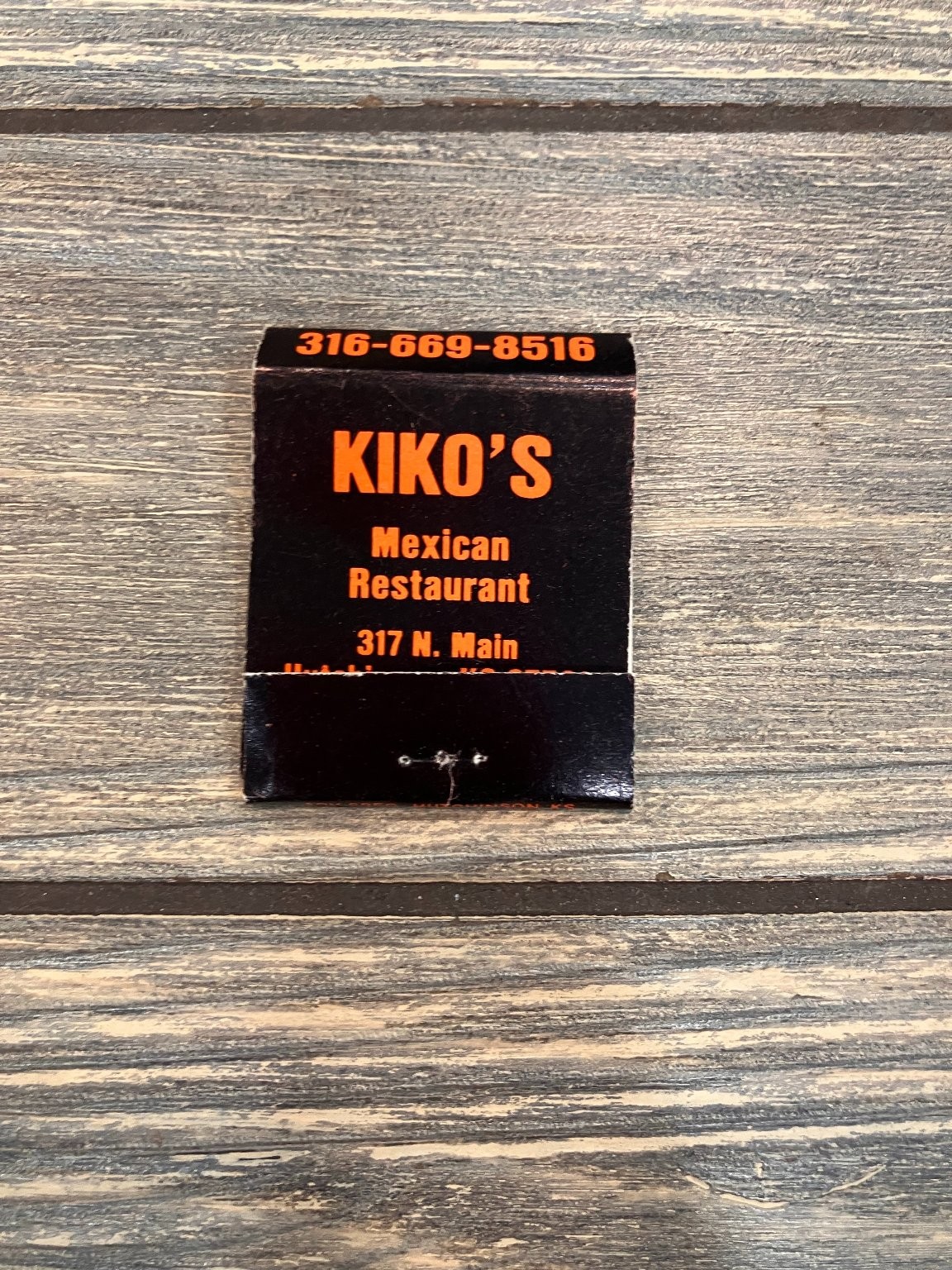 KIKO\'S Mexican Restaurant Wichita KS Vintage Black Orange Matchbook