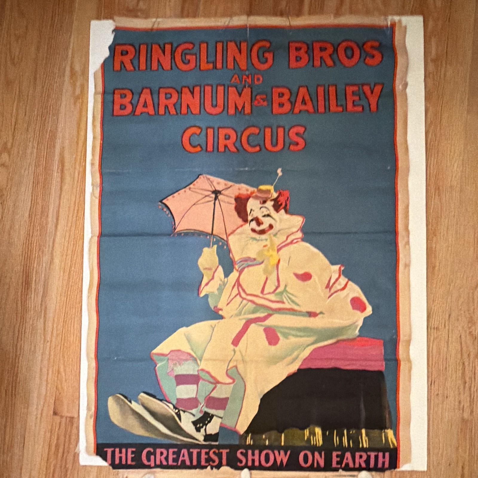 Original Vintage 1943 Ringling Bros Barnum Bailey Circus Poster Felix Adler