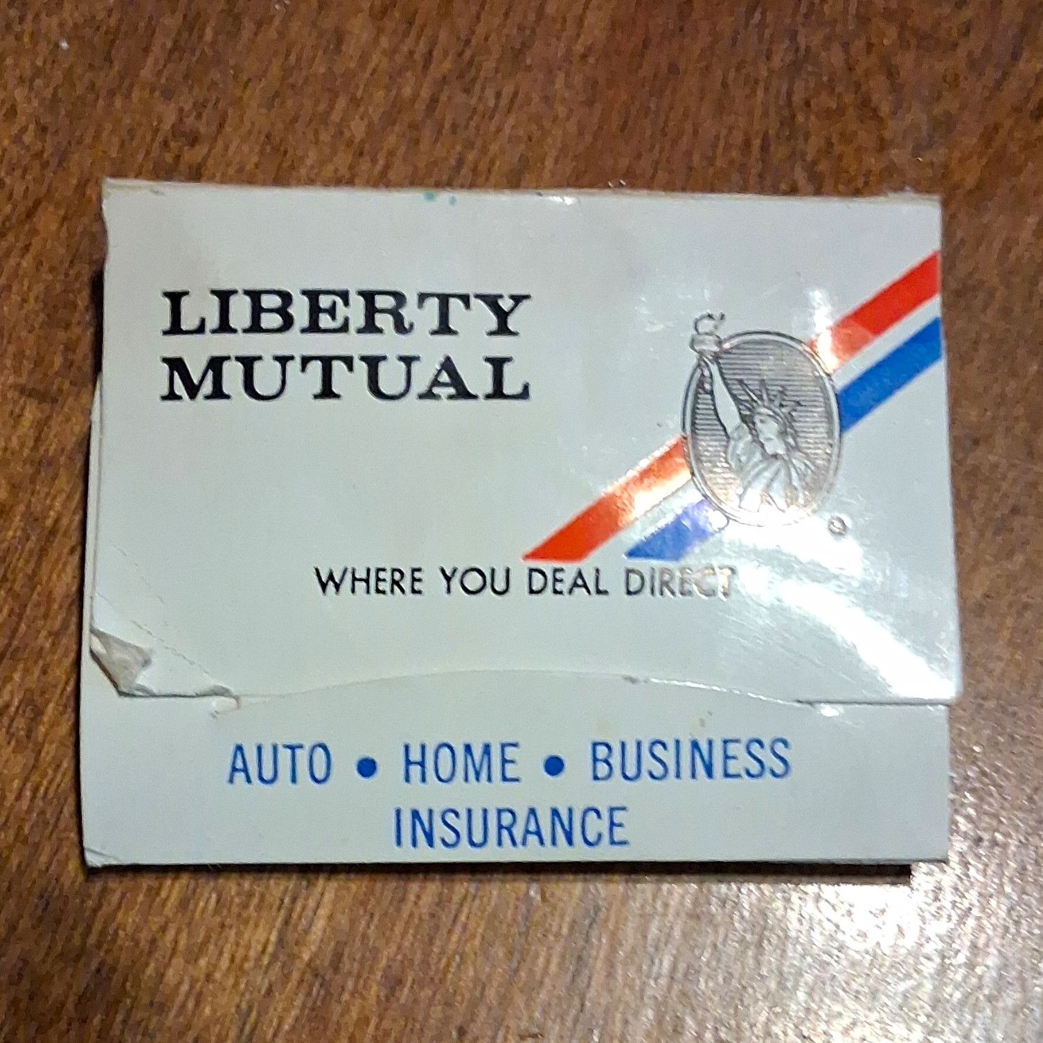 Vintage Liberty Mutual Insurance Matchbook - “Outdoors With Liberty Mutual”