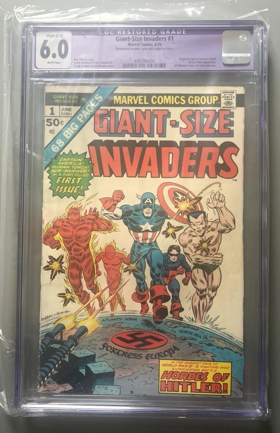 Marvel Giant-Size Invaders #1 (1975) CGC 6.0 Fine Restored Comic Book