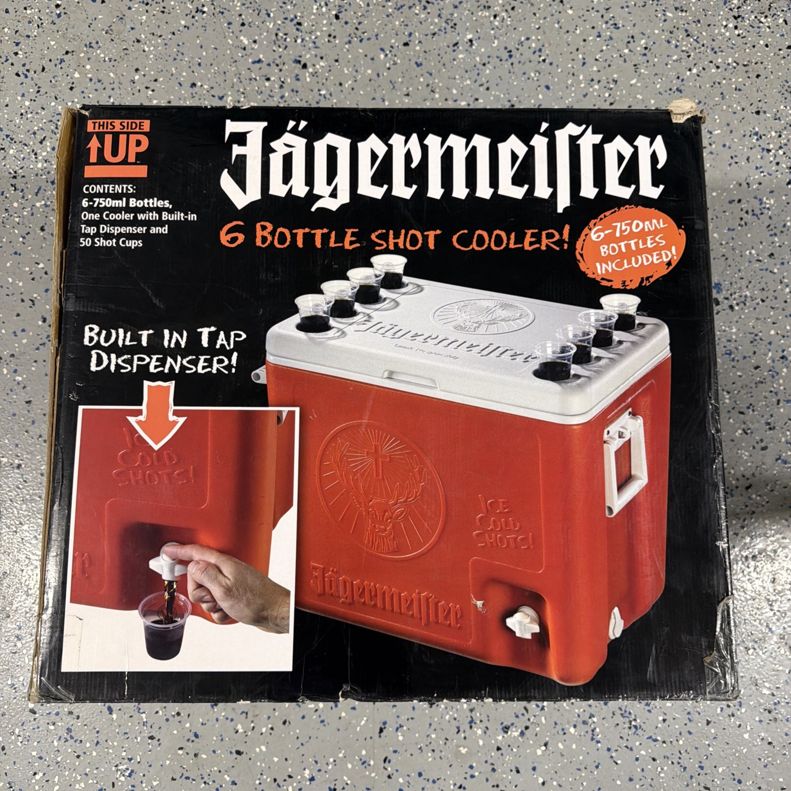Jagermeister Shot Cooler with a Built-In Tap Dispenser In Original Box. New