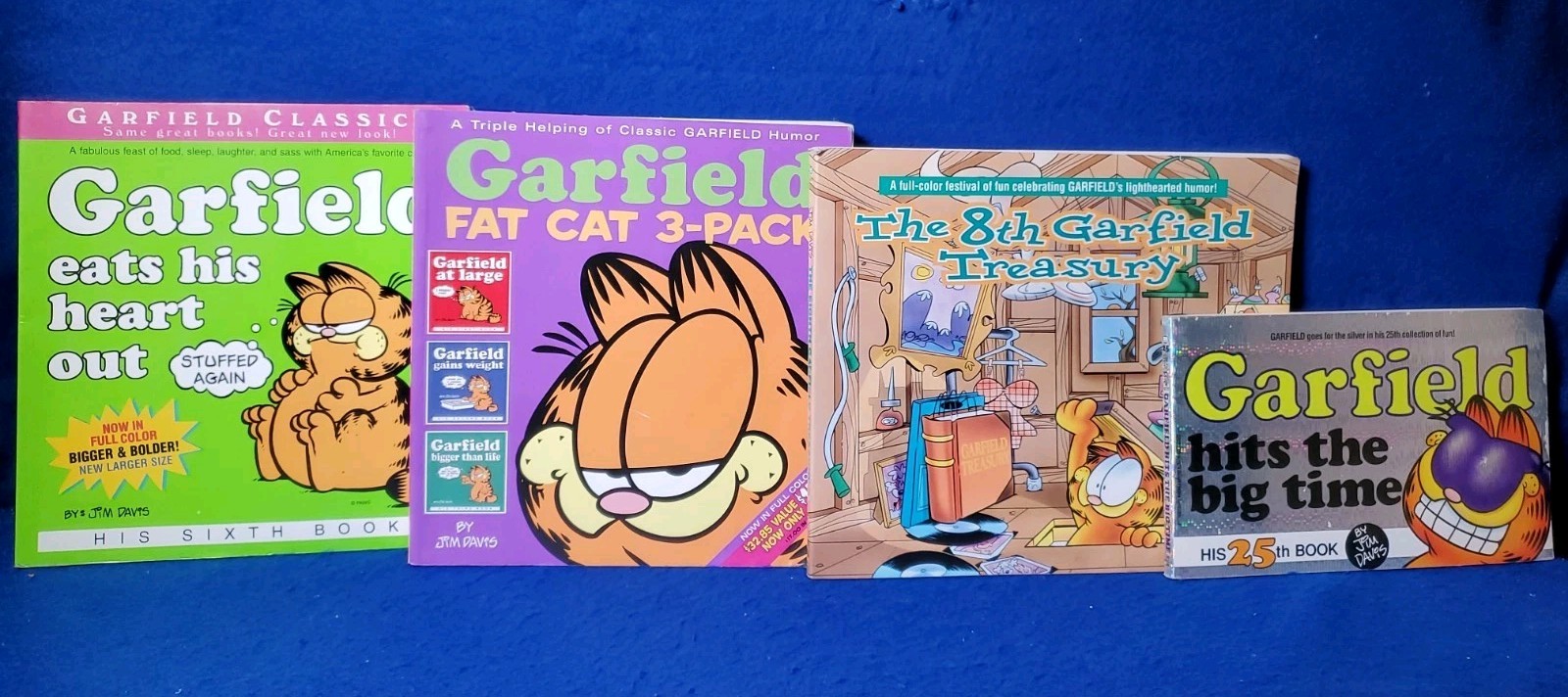 Garfield Jim Davis 4 Book Lot Fat Cat 3-Pack Vol 1 First Colorized Ed