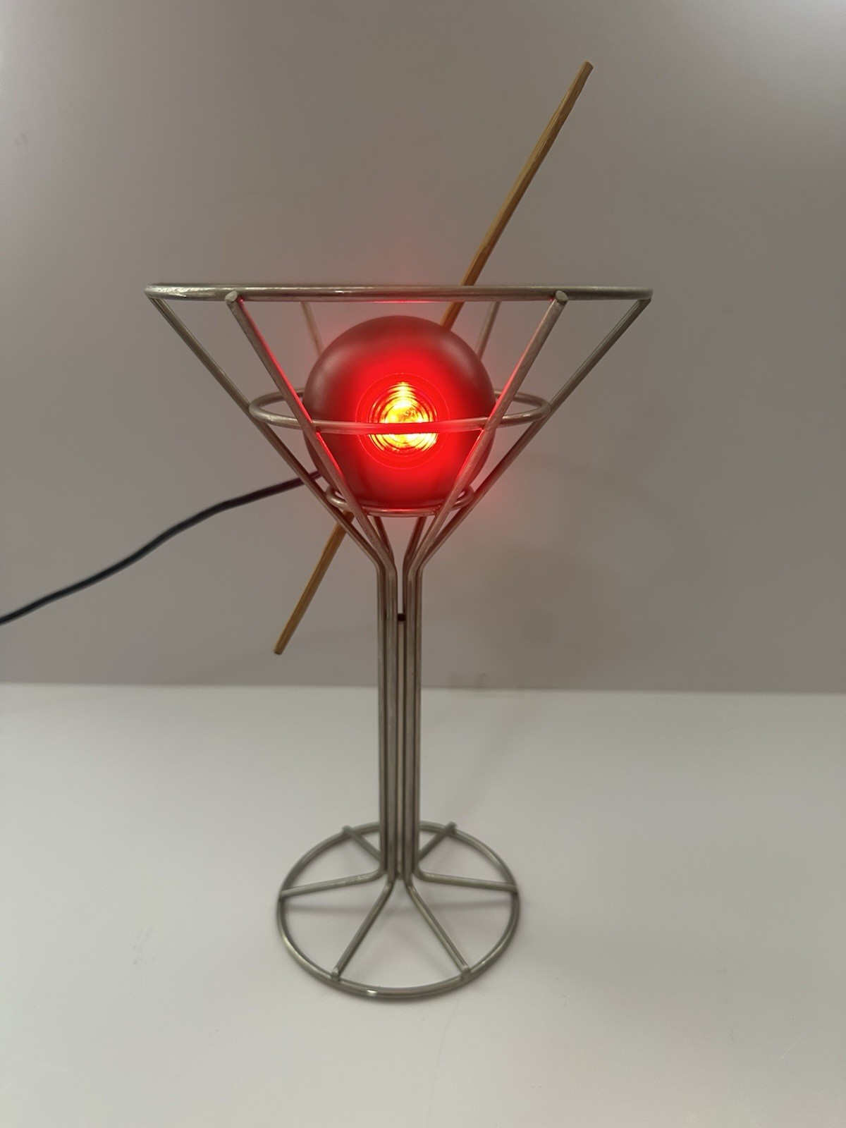 Vintage Martini Olive Lamp Chrome 1993 David Krys Mini 9.5\