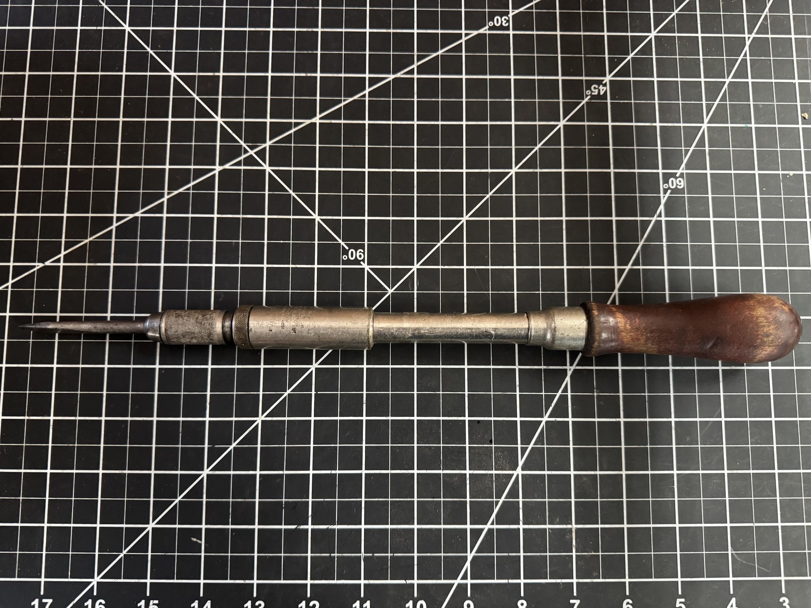 Vintage North Bros Yankee No. 130 Ratchet Push Screwdriver – Wood Handle
